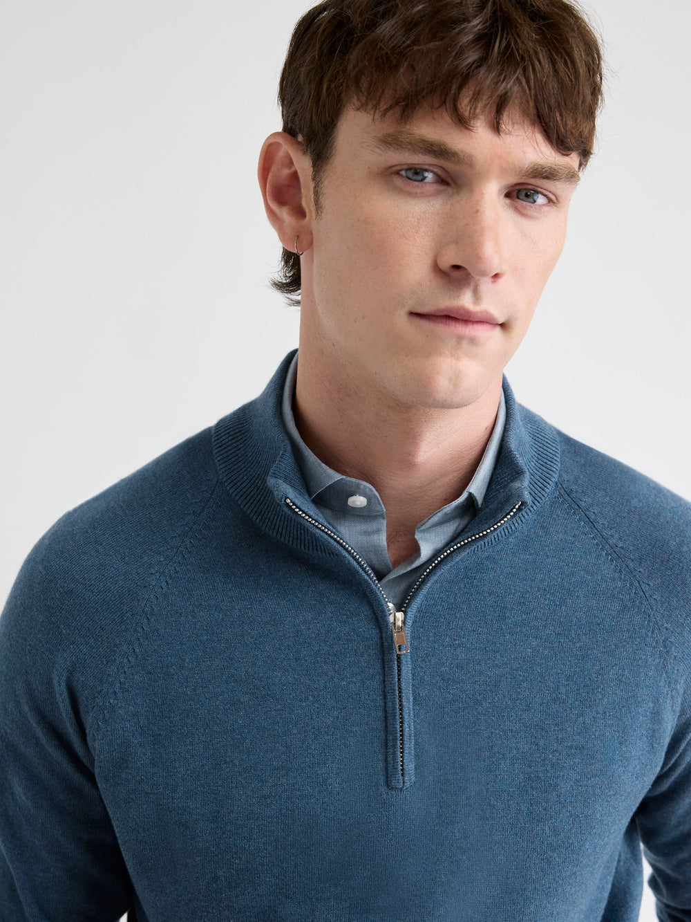 RW&CO Long-Sleeve Quarter-Zip Mock-Neck Sweater