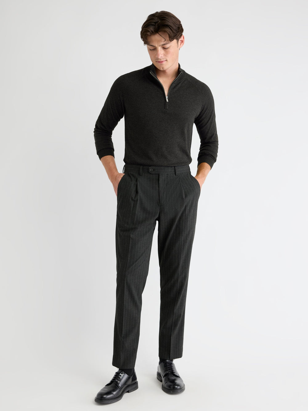 RW&CO Long-Sleeve Quarter-Zip Mock-Neck Sweater