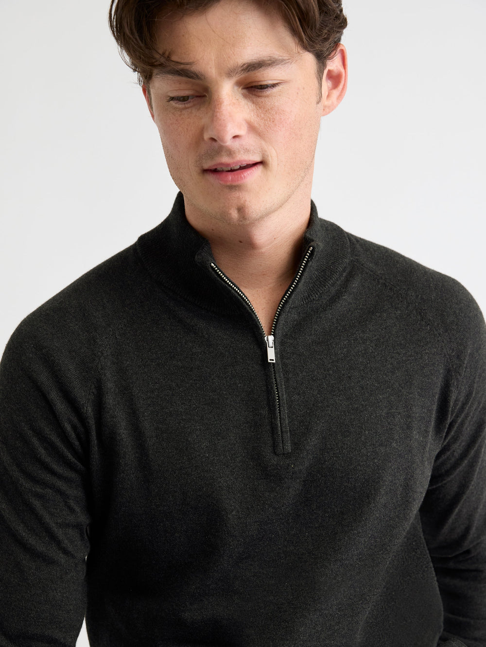 RW&CO Long-Sleeve Quarter-Zip Mock-Neck Sweater