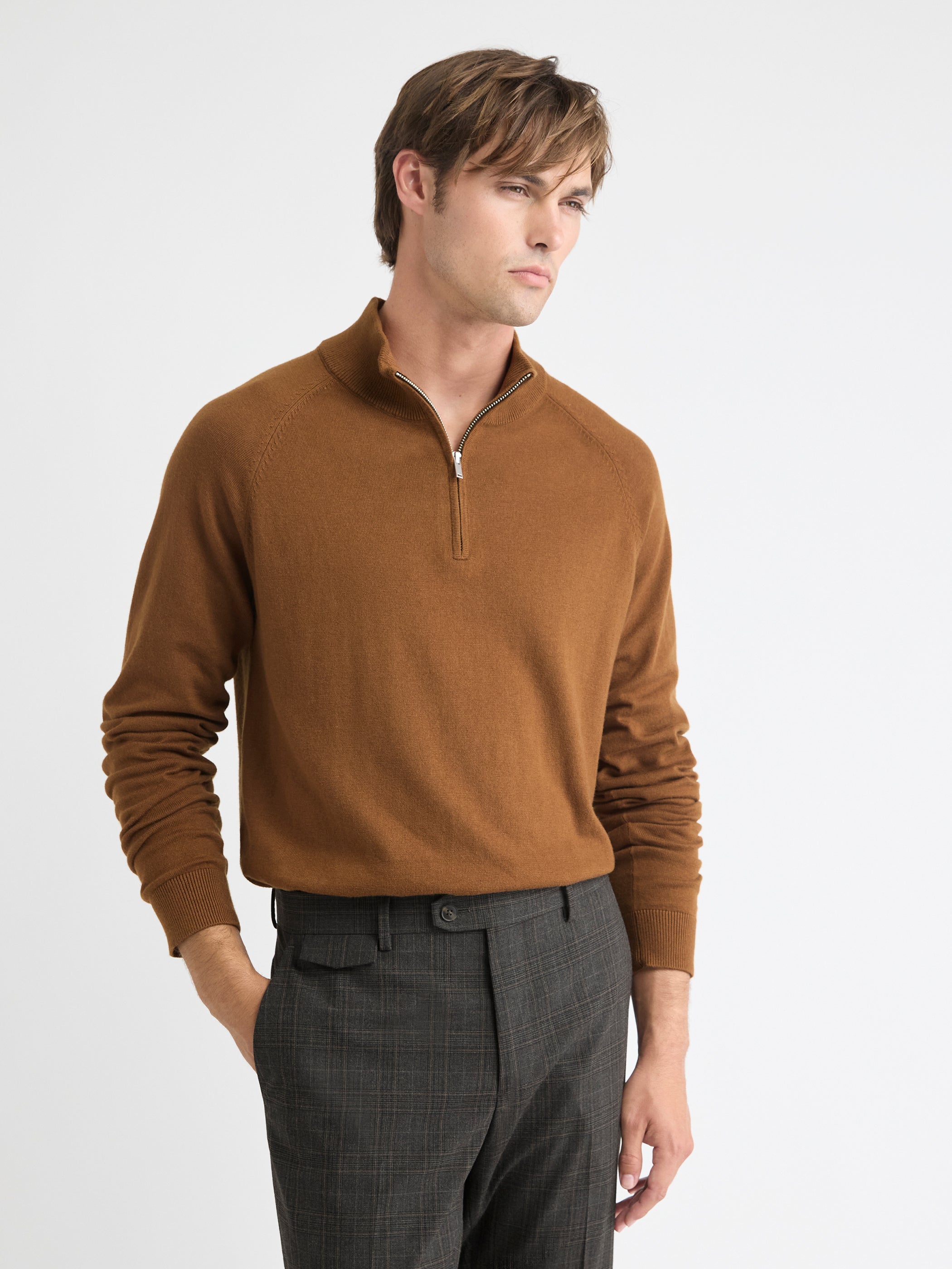 RW&CO Long-Sleeve Quarter-Zip Mock-Neck Sweater