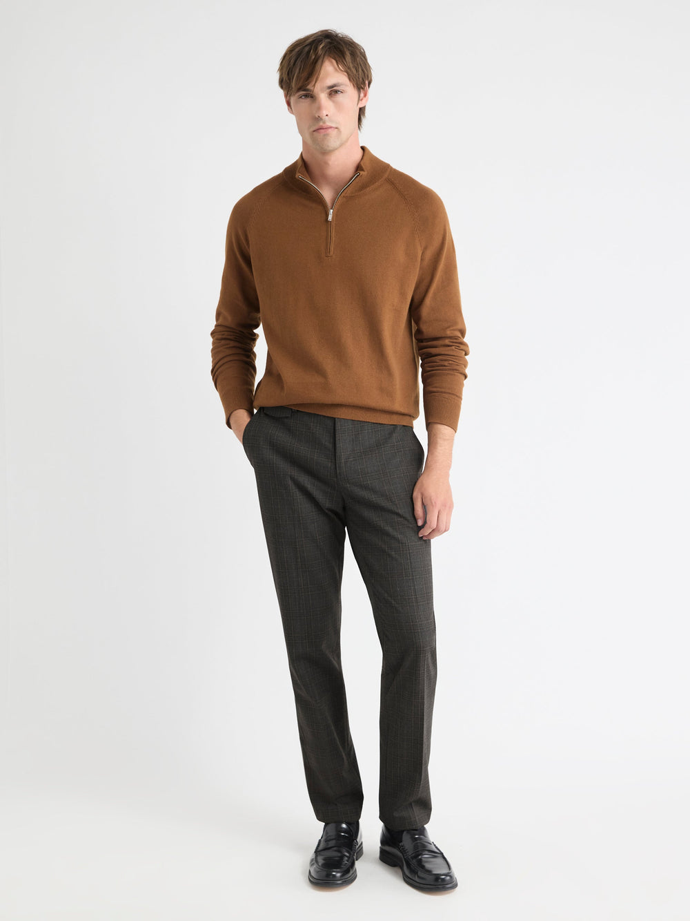 RW&CO Long-Sleeve Quarter-Zip Mock-Neck Sweater
