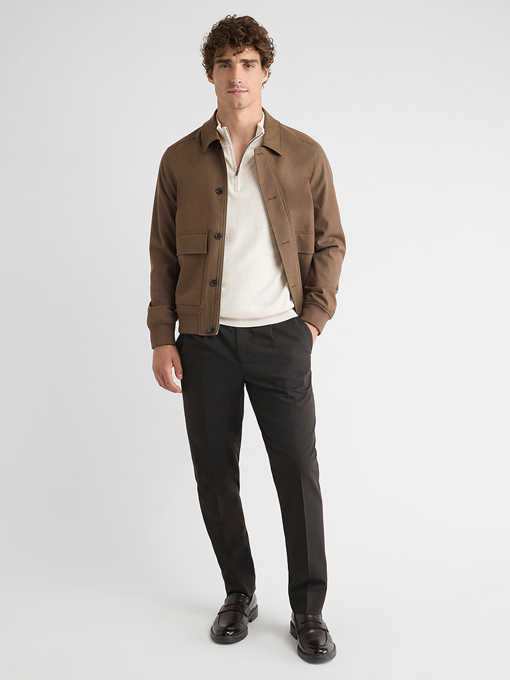 RW&CO Long-Sleeve Quarter-Zip Mock-Neck Sweater