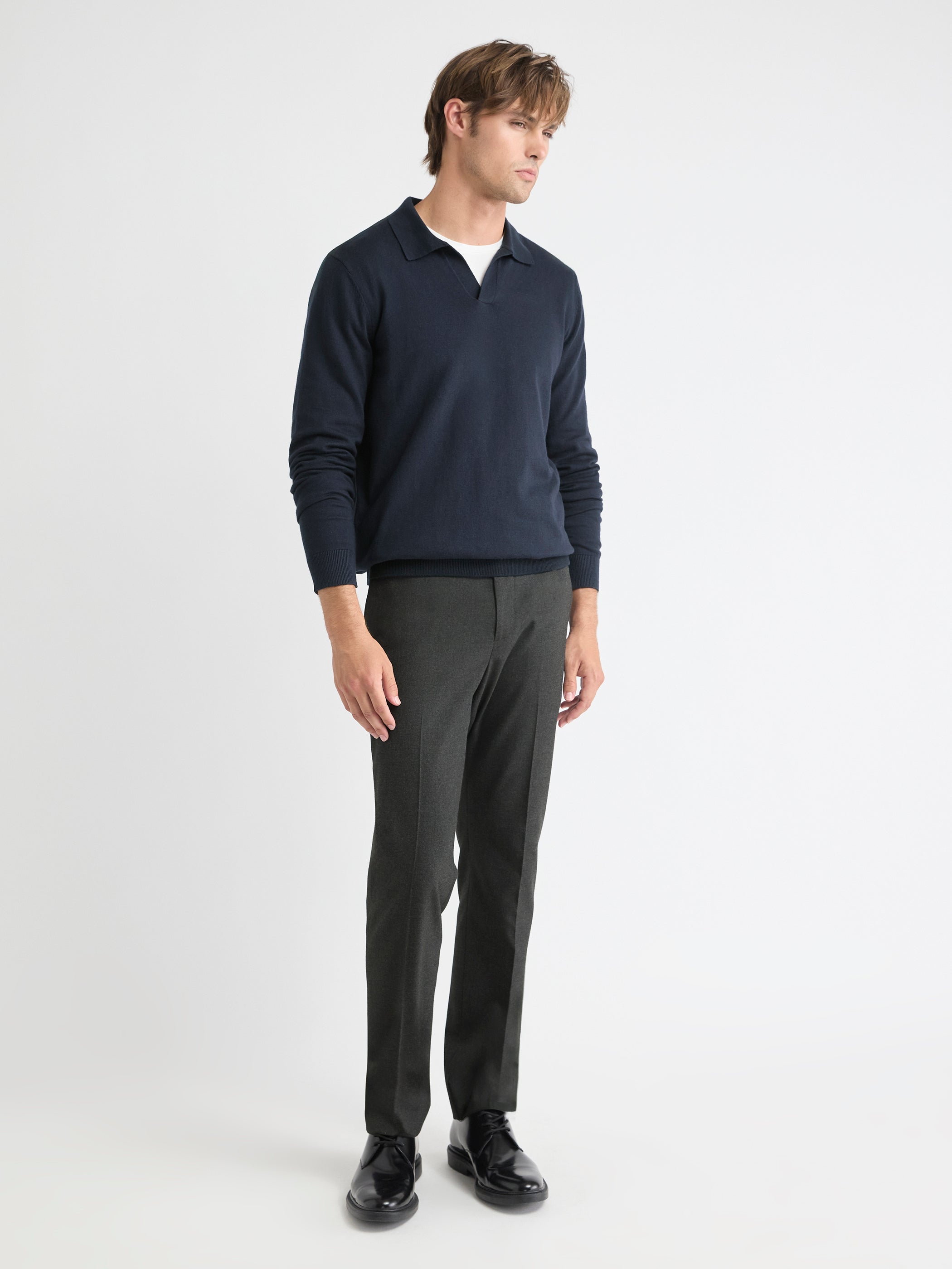 RW&CO Long-Sleeve Sweater with Johnny Collar