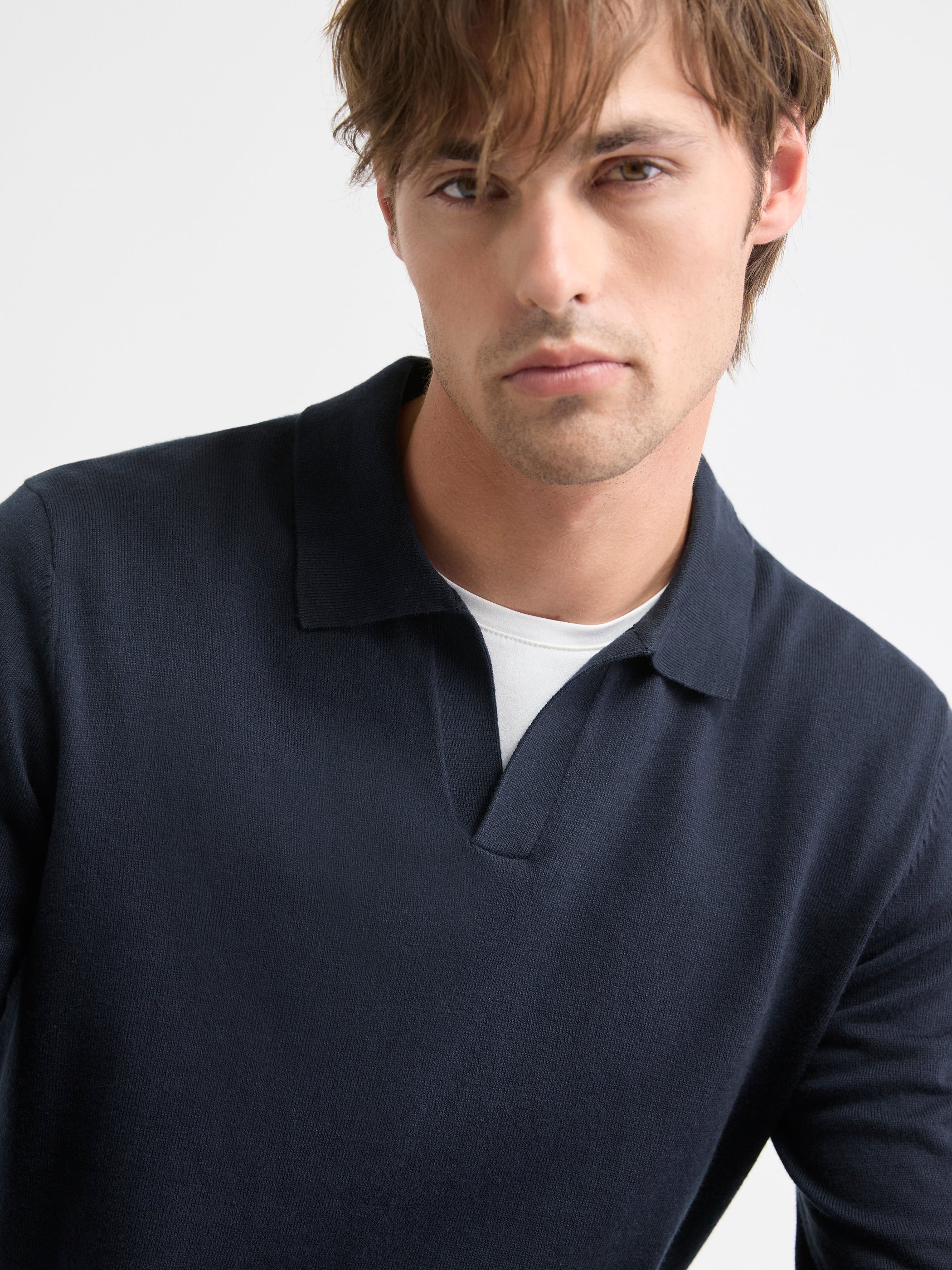 RW&CO Long-Sleeve Sweater with Johnny Collar