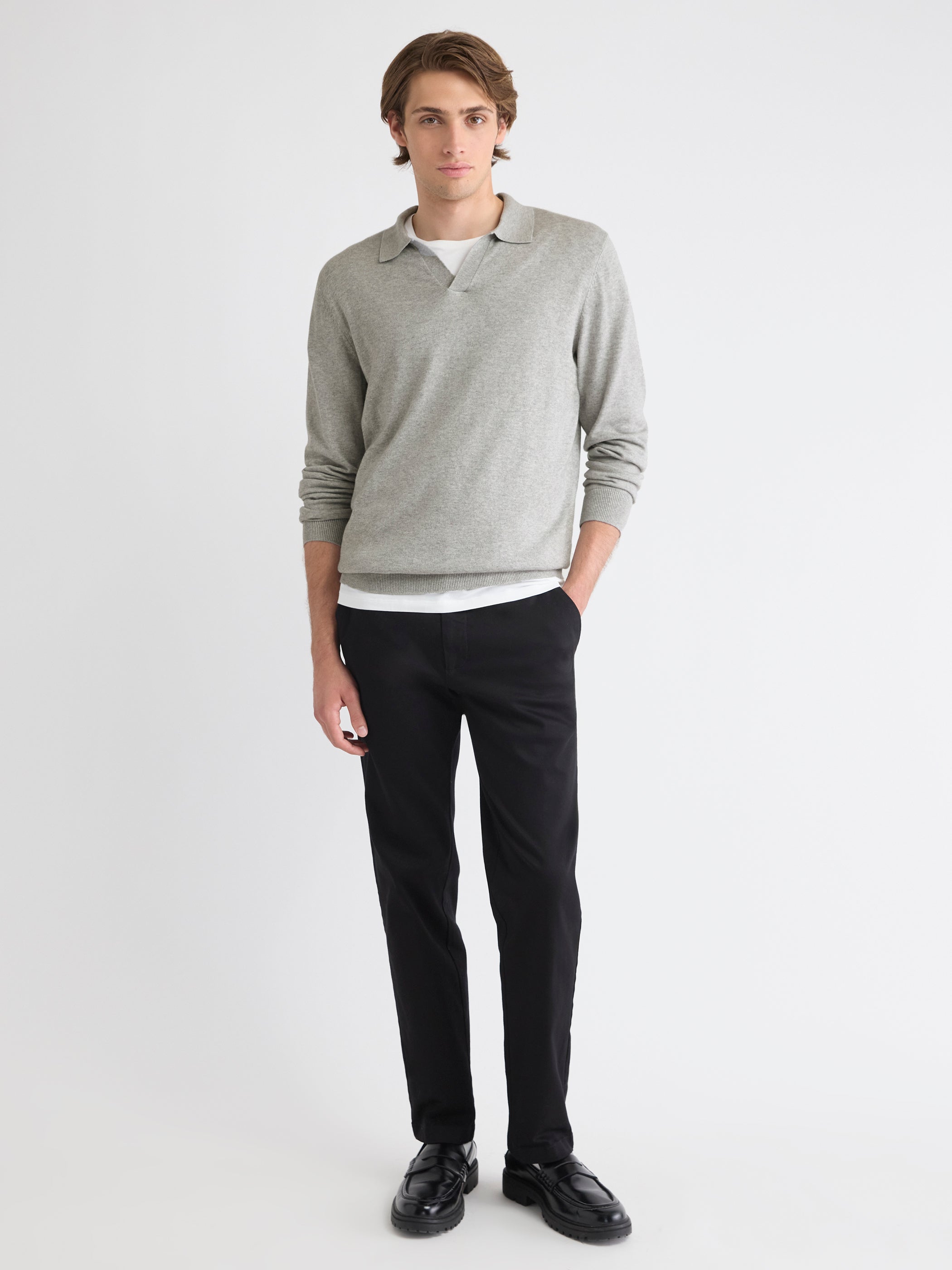 RW&CO Long-Sleeve Sweater with Johnny Collar