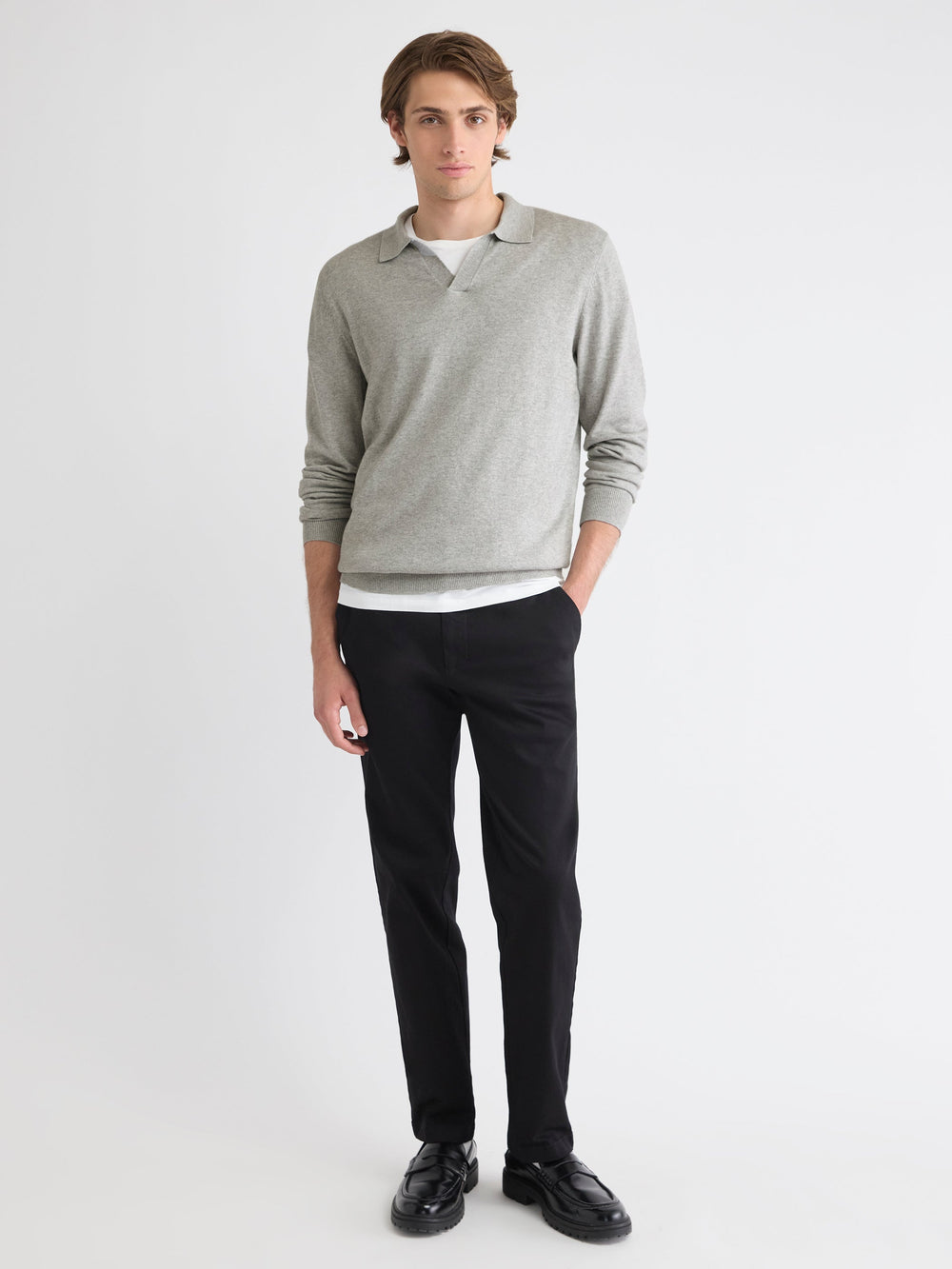 RW&CO Long-Sleeve Sweater with Johnny Collar