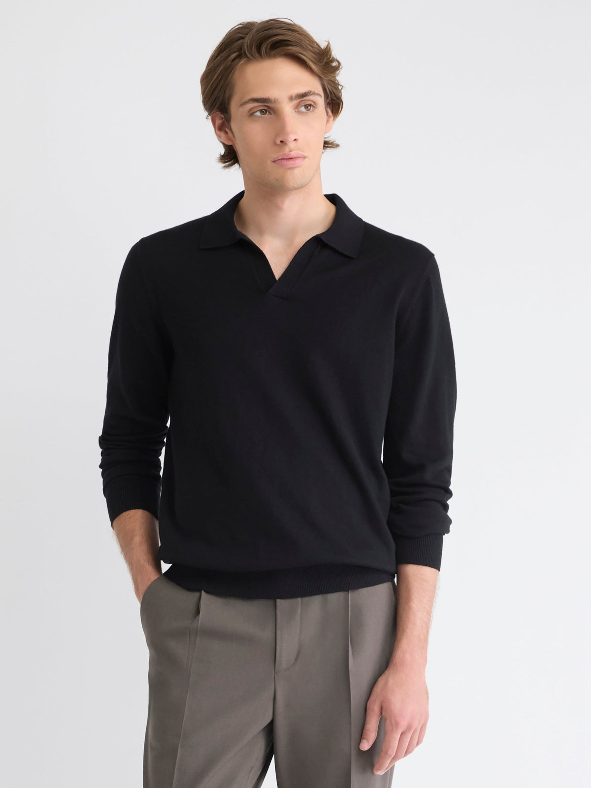 RW&CO Long-Sleeve Sweater with Johnny Collar