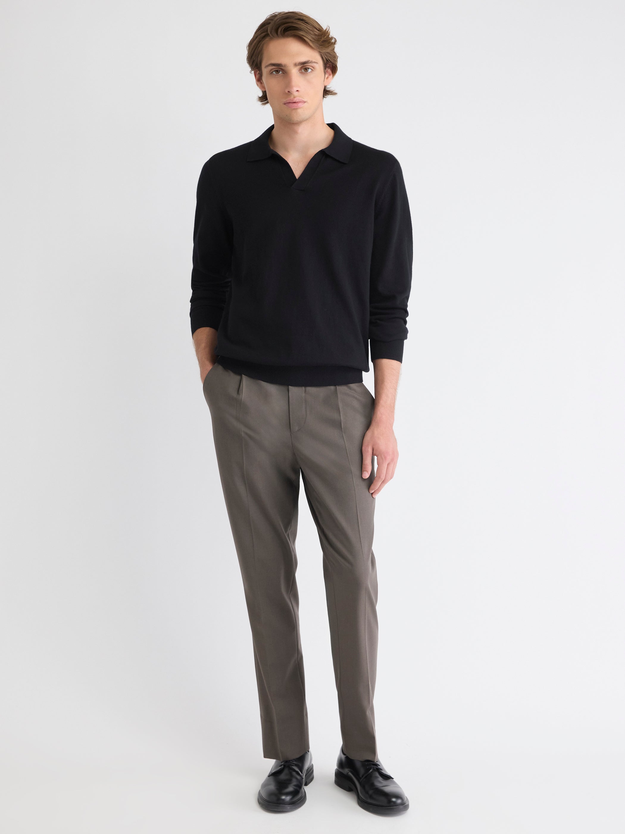 RW&CO Long-Sleeve Sweater with Johnny Collar