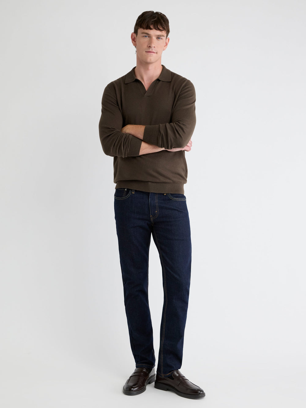 RW&CO Long-Sleeve Sweater with Johnny Collar