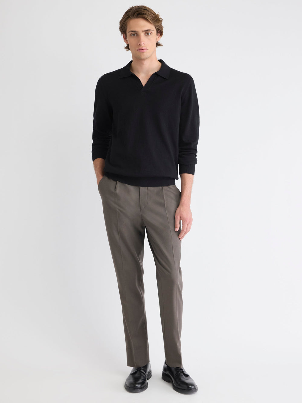 RW&CO Long-Sleeve Sweater with Johnny Collar