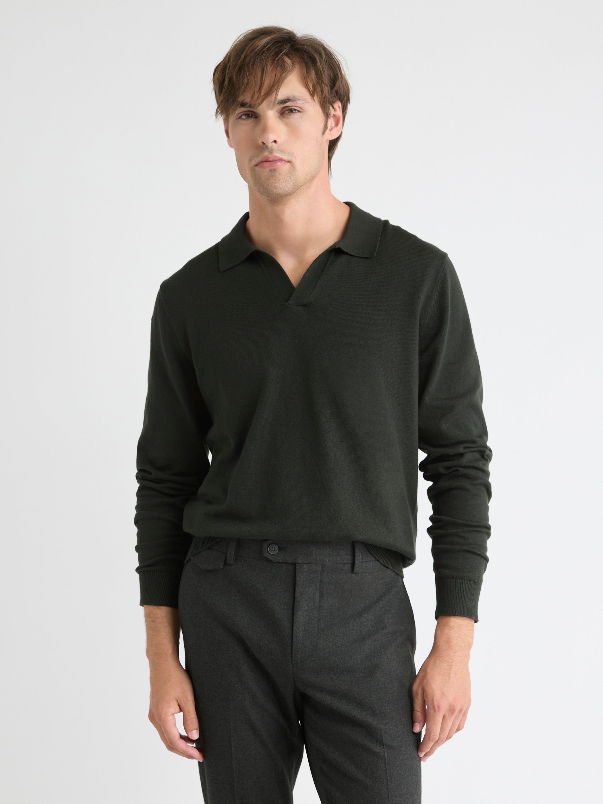 RW&CO Long-Sleeve Sweater with Johnny Collar