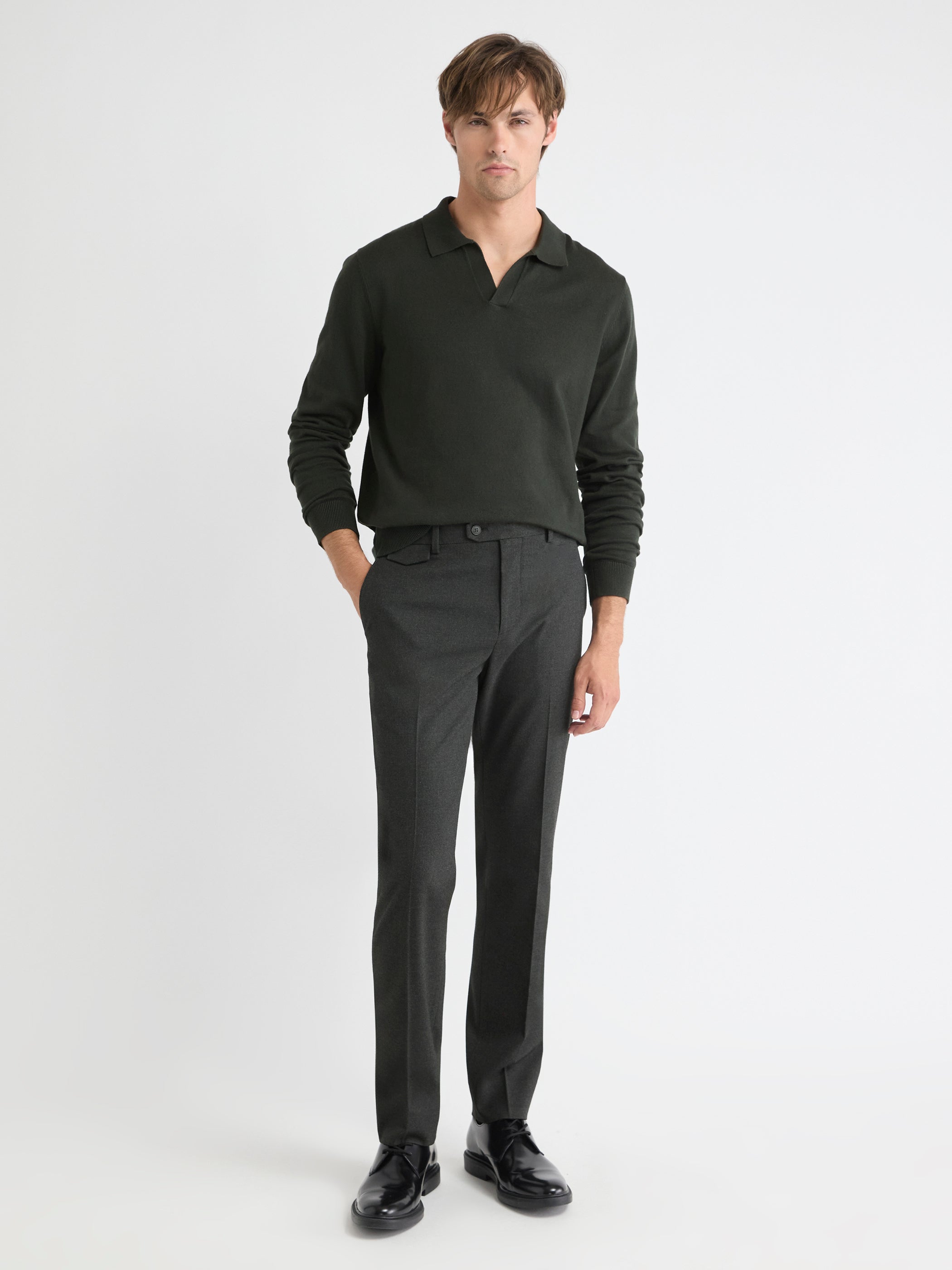 RW&CO Long-Sleeve Sweater with Johnny Collar