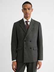 RW&CO Tailored-Fit Double-Breasted Tweed Suit Blazer