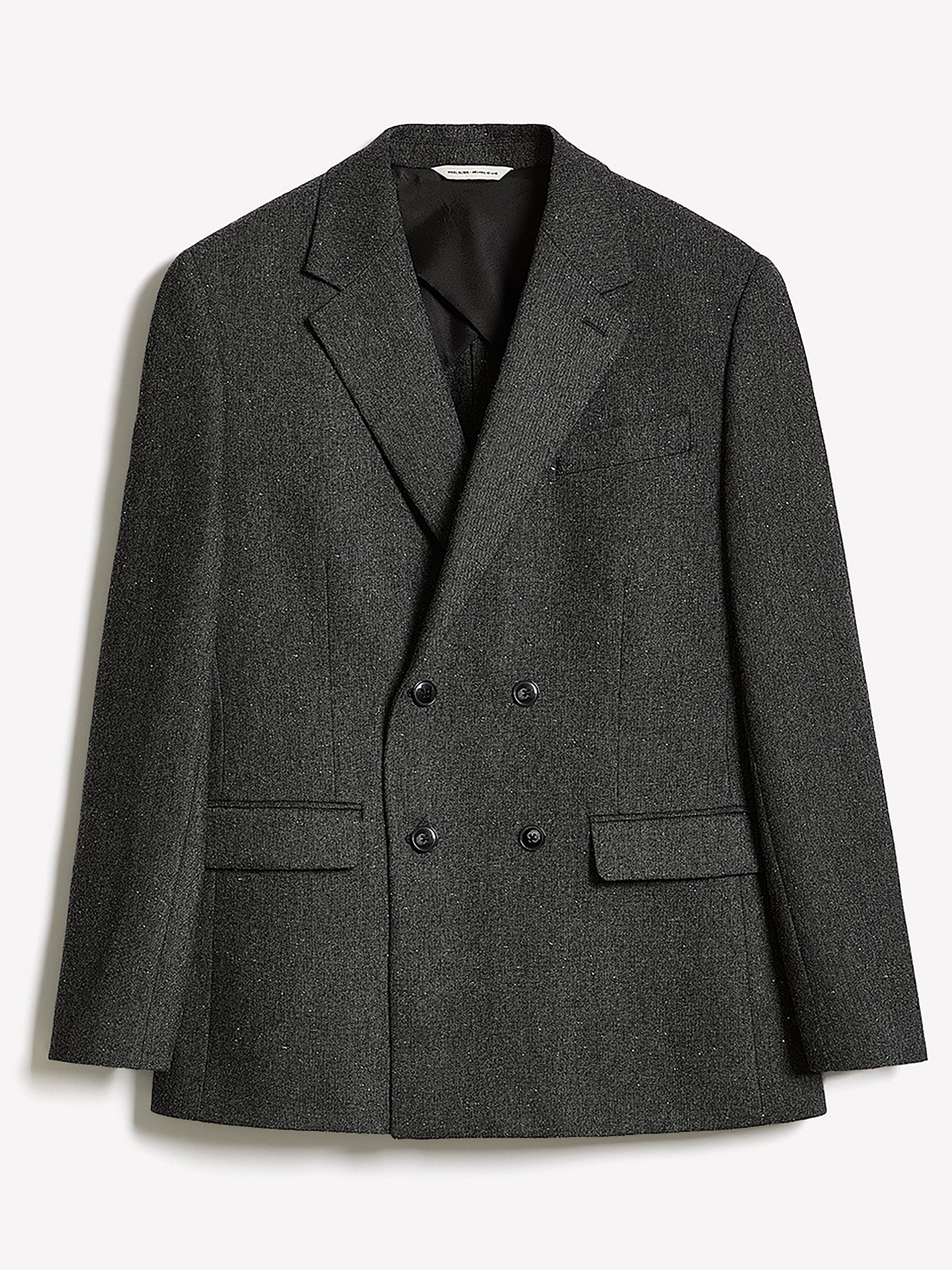 RW&CO Tailored-Fit Double-Breasted Tweed Suit Blazer