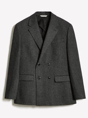 RW&CO Tailored-Fit Double-Breasted Tweed Suit Blazer