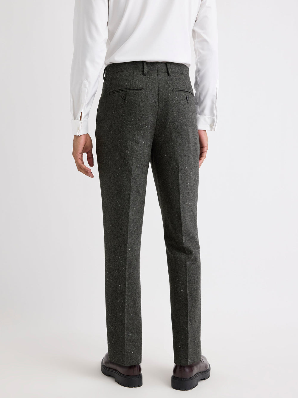 RW&CO Pleated Tapered-Leg Tweed Suit Pant
