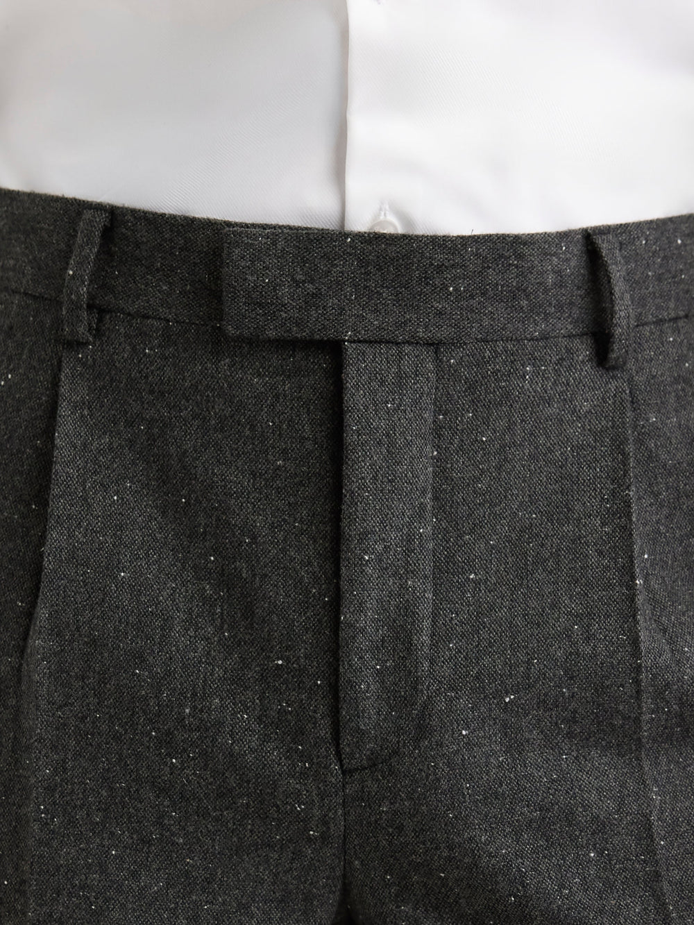 RW&CO Pleated Tapered-Leg Tweed Suit Pant