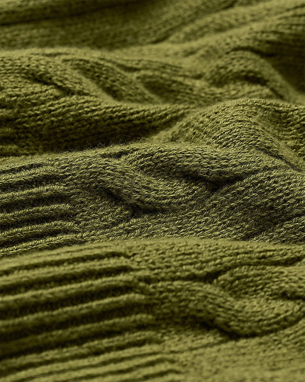 RW&CO Long-Sleeve V-Neck Cable-Stitch Merino-Blend Sweater