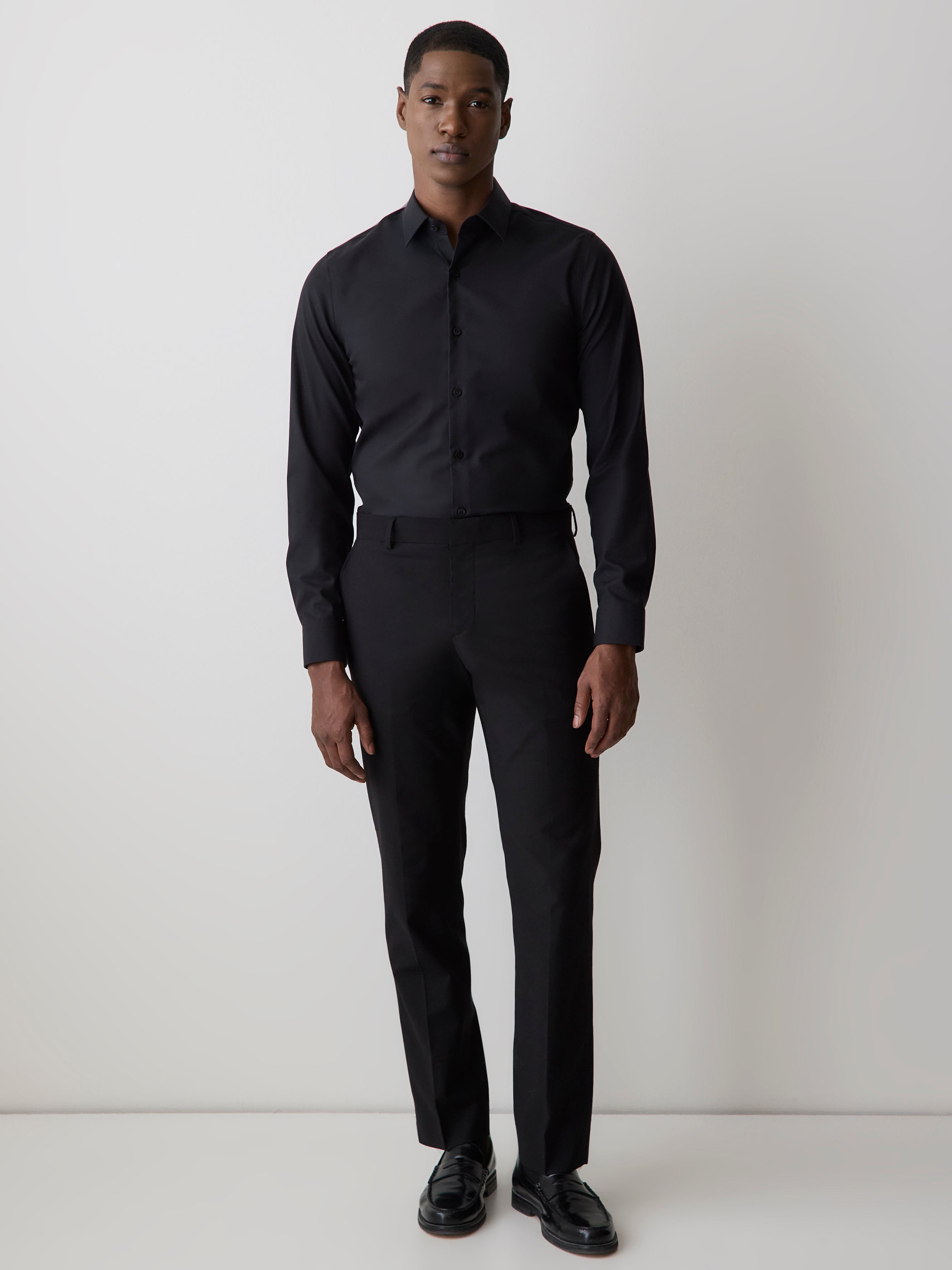 RW&CO Slim Fit Solid Supima (R) Cotton Twill Dress Shirt