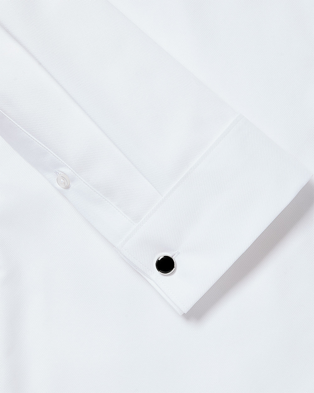 RW&CO White Tailored Fit Tuxedo Shirt with French Cuffs