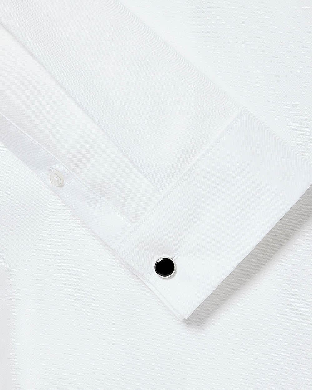 RW&CO White Tailored Fit Tuxedo Shirt with French Cuffs
