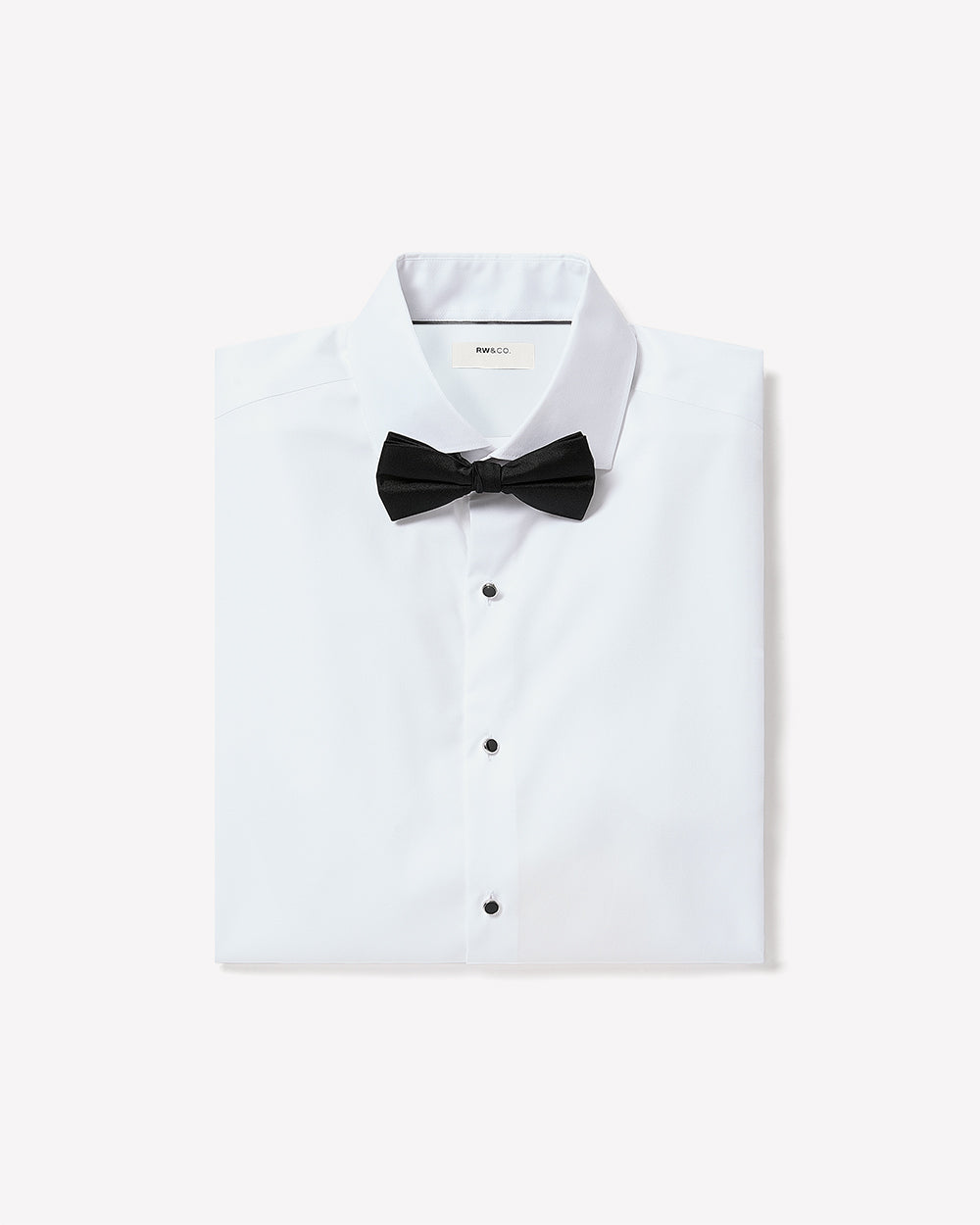 RW&CO White Tailored Fit Tuxedo Shirt with French Cuffs