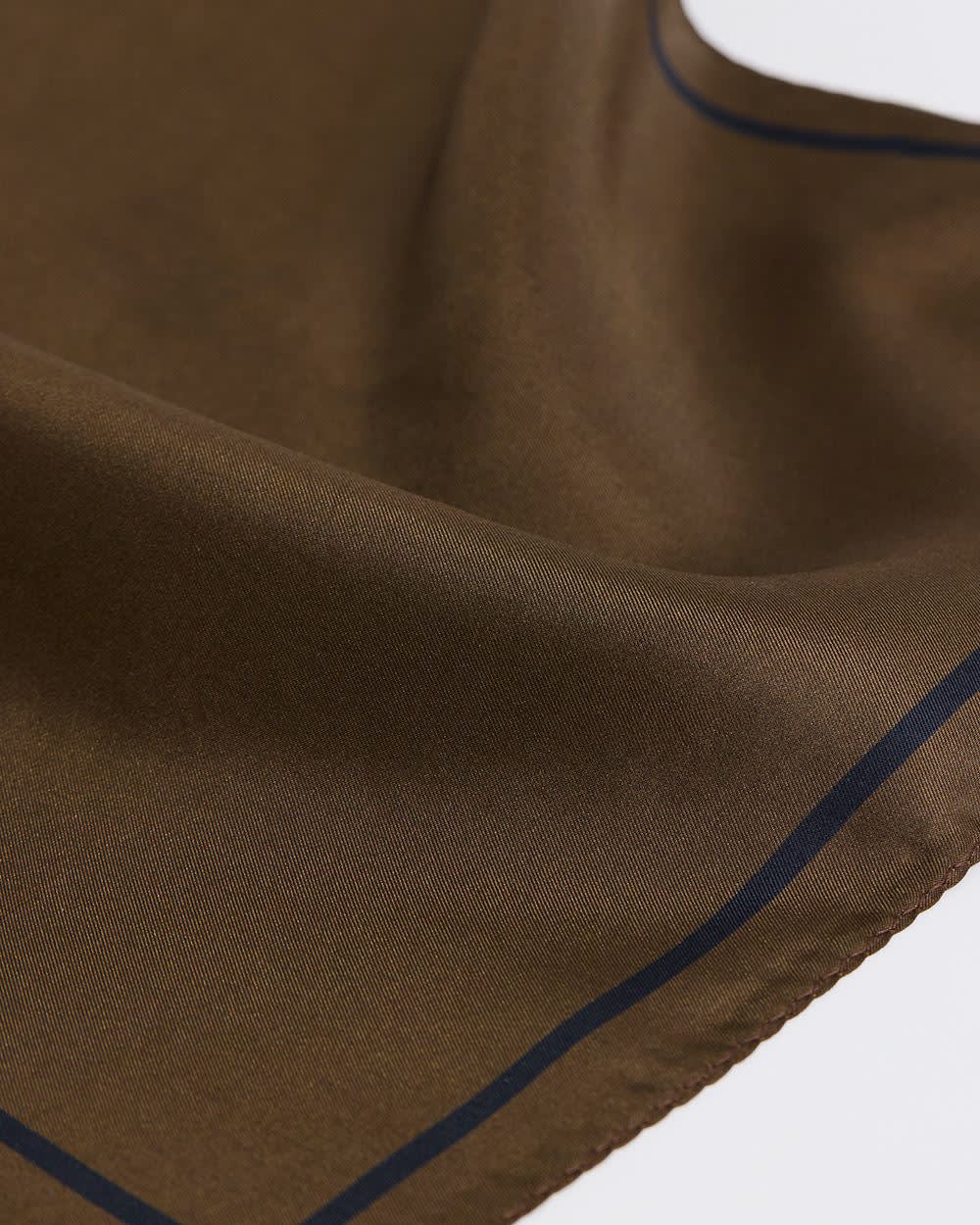 RW&CO Solid Brown Handkerchief with Logo