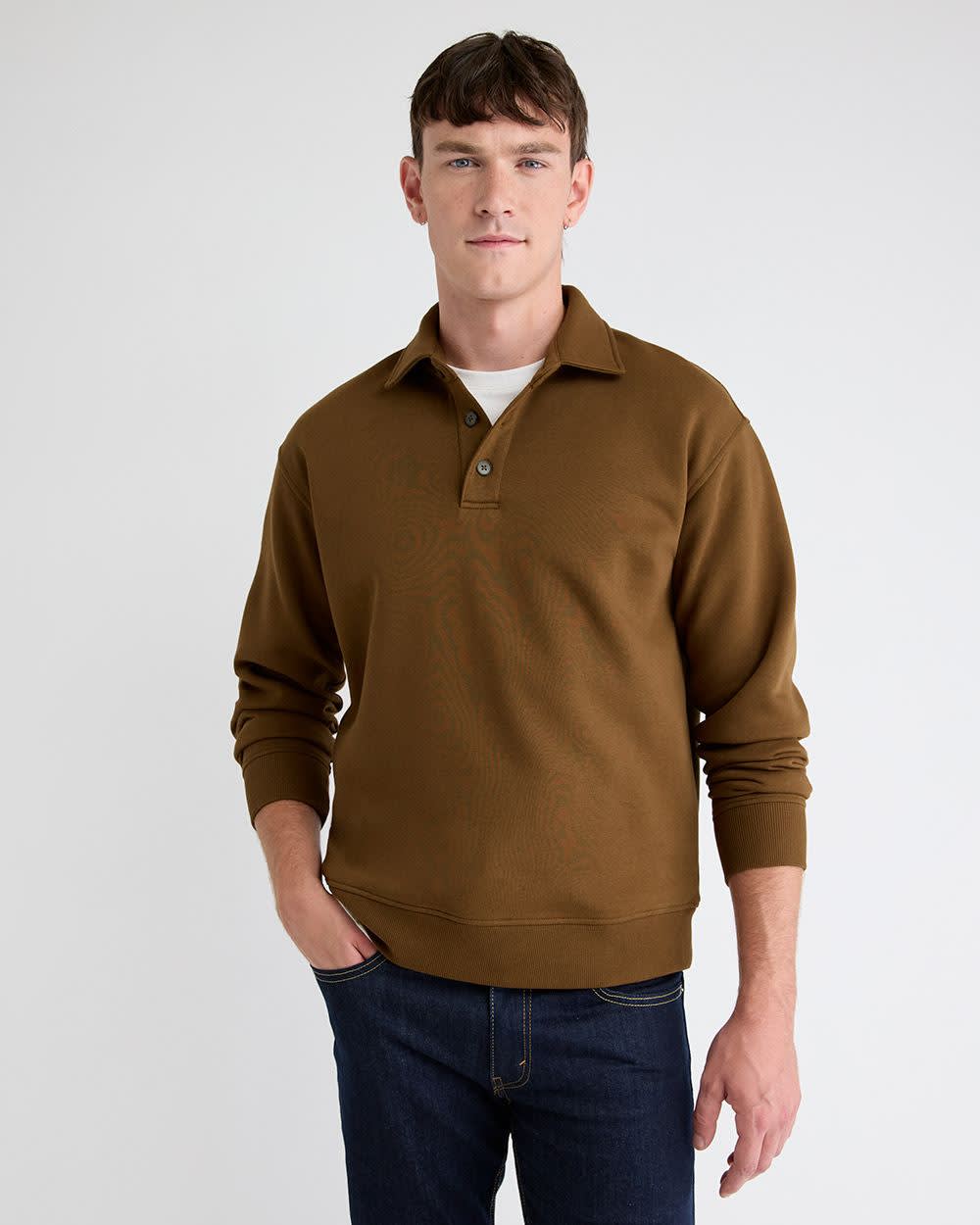 RW&CO Fleece Long-Sleeve Polo