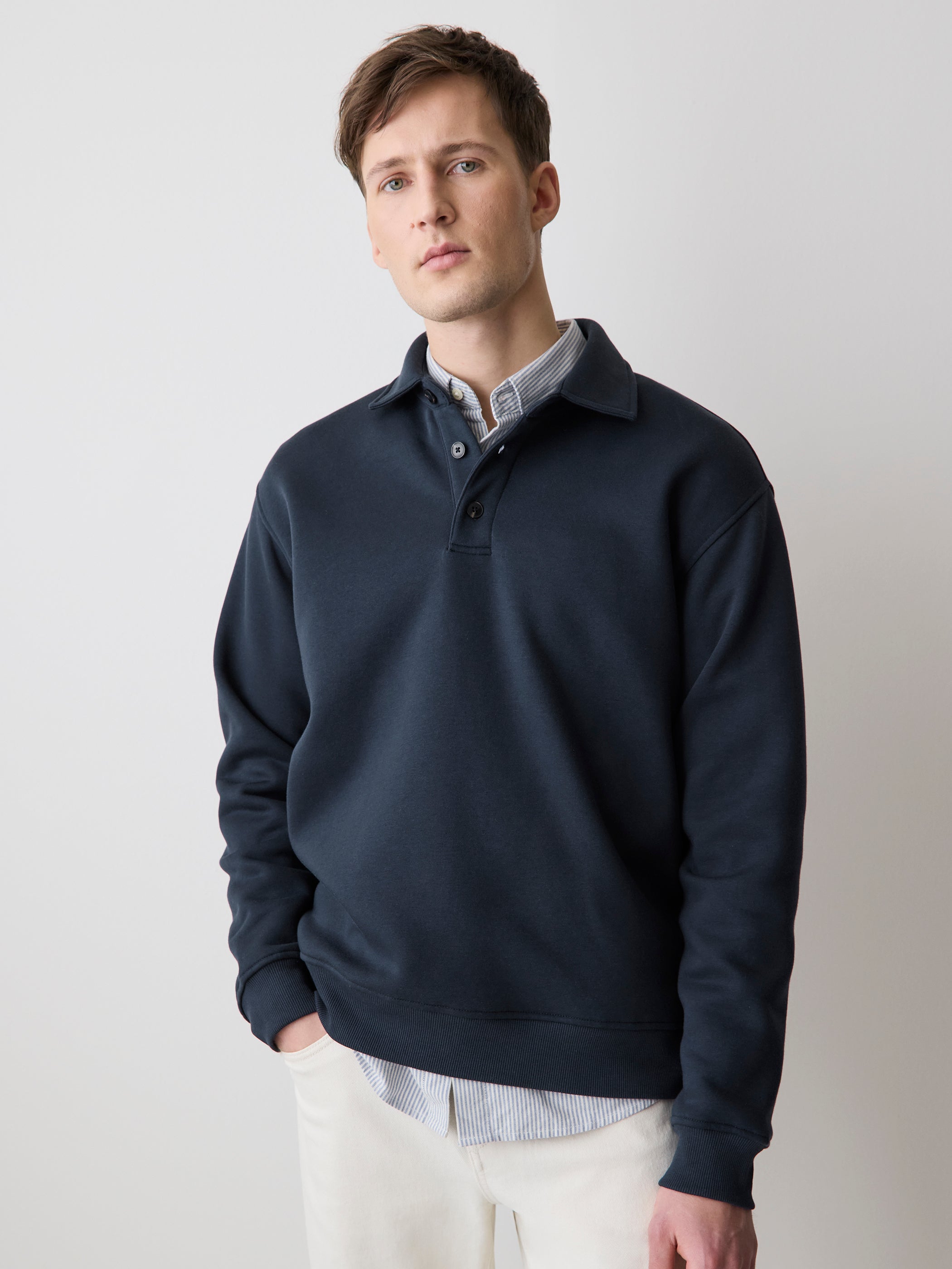 RW&CO Fleece Long-Sleeve Polo
