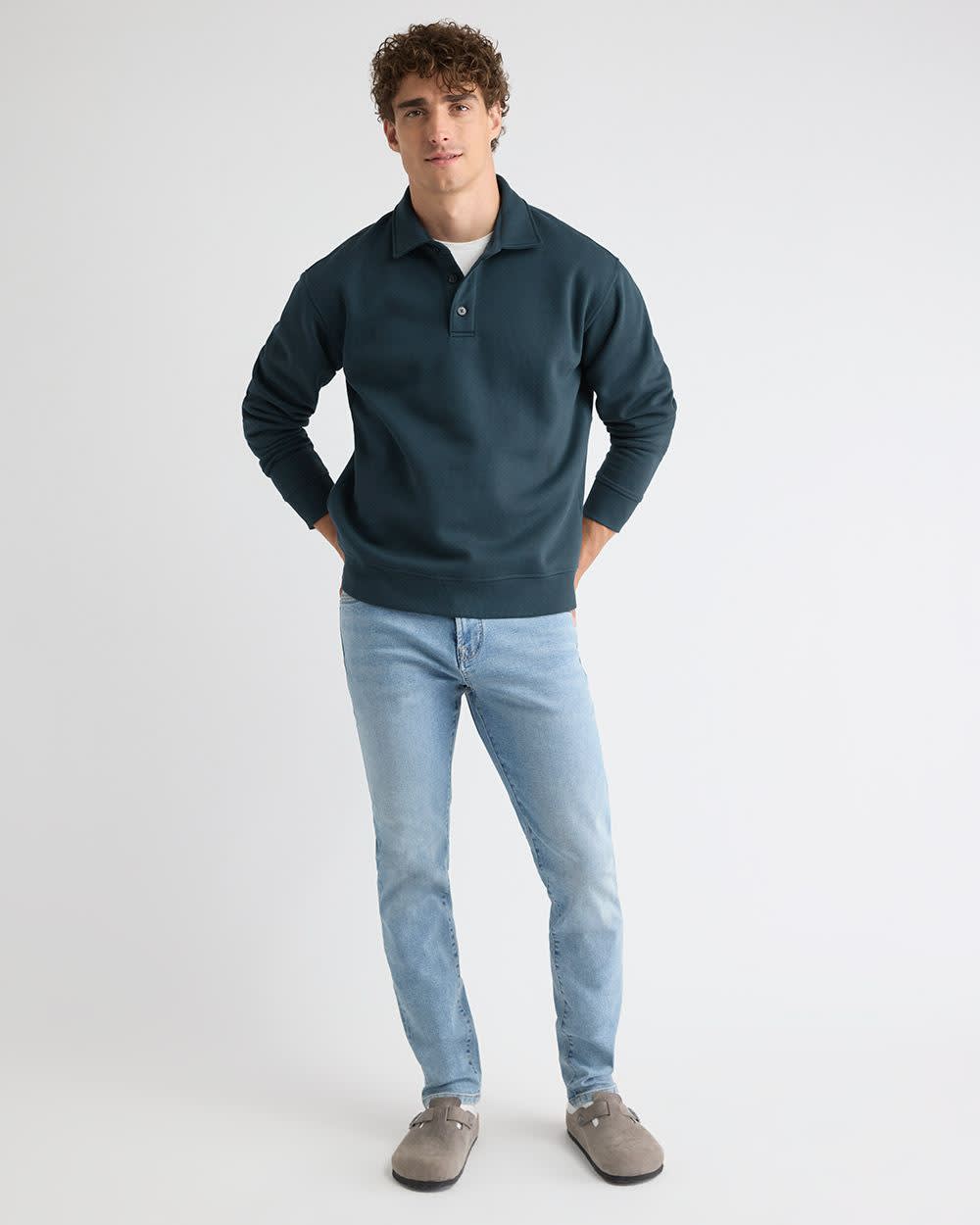 RW&CO Fleece Long-Sleeve Polo