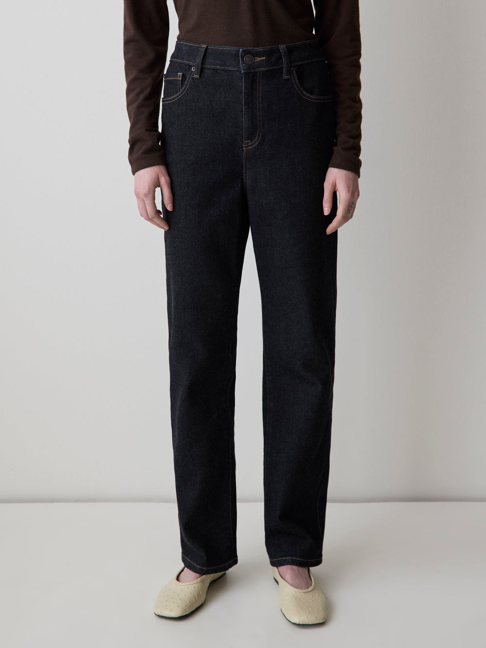 RW&CO Dark-Wash Straight-Leg Jeans