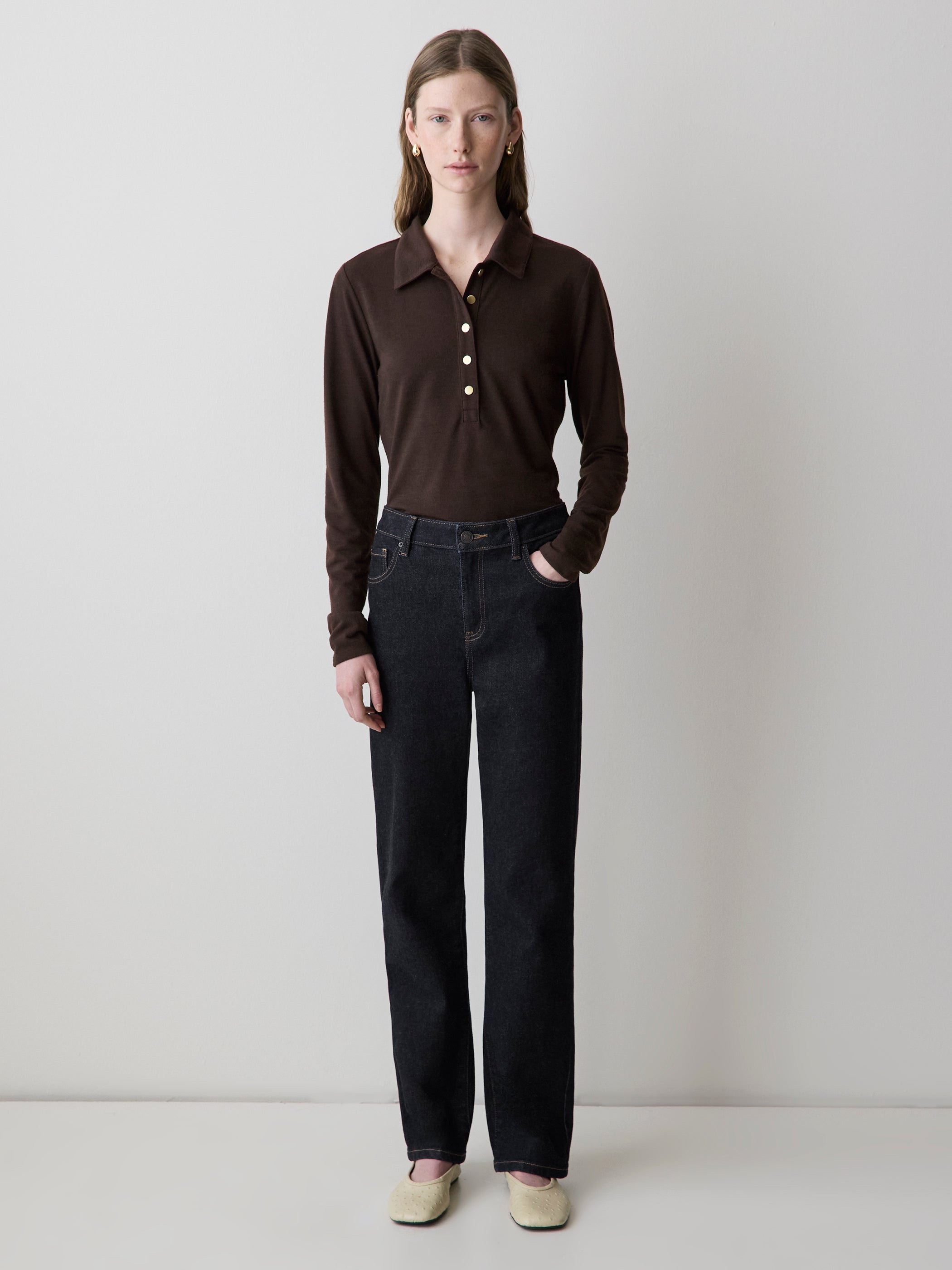 RW&CO Dark-Wash Straight-Leg Jeans