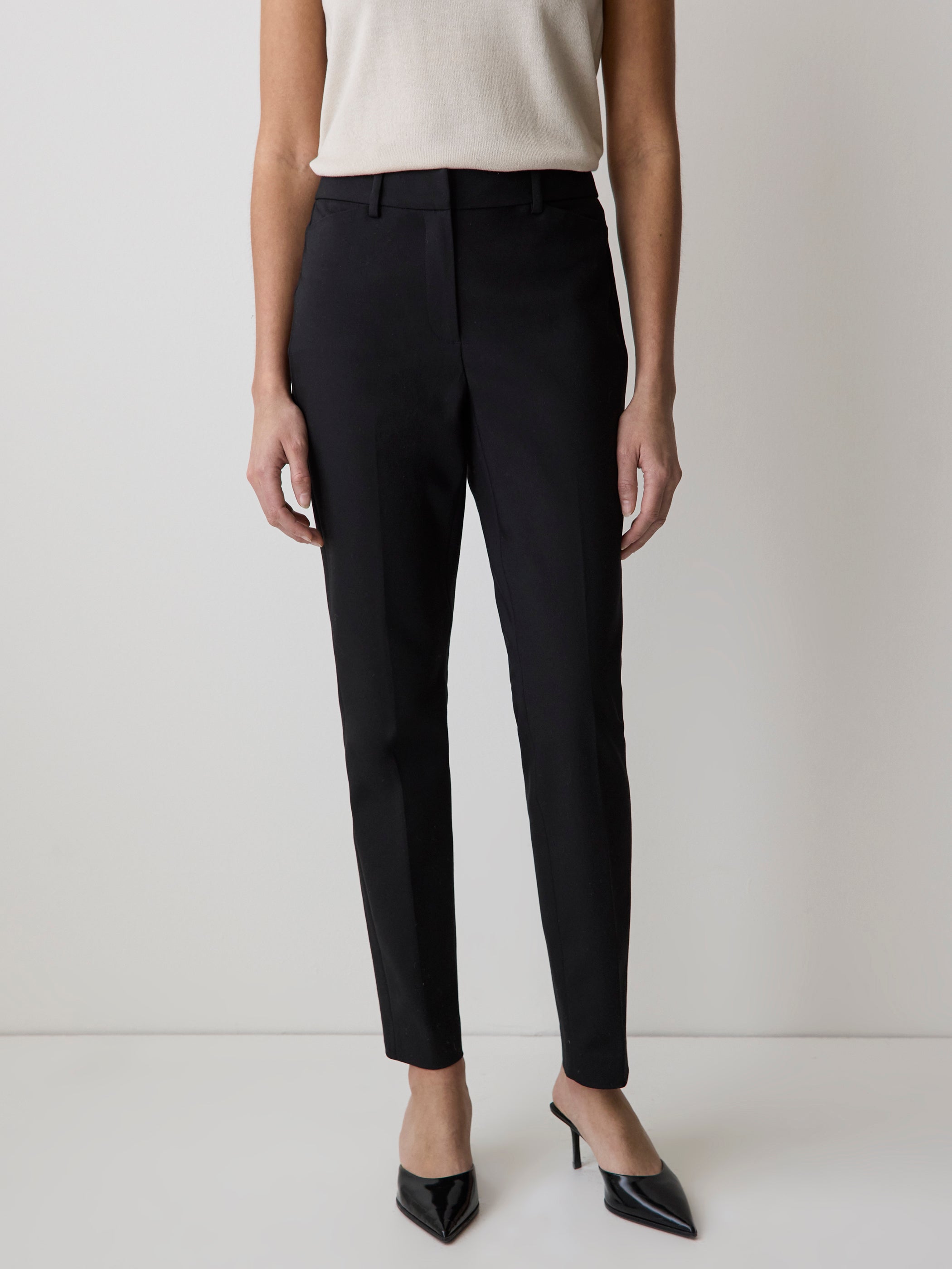RW&CO Limitless Black Mid-Rise Slim-Leg Curvy Ankle Pant