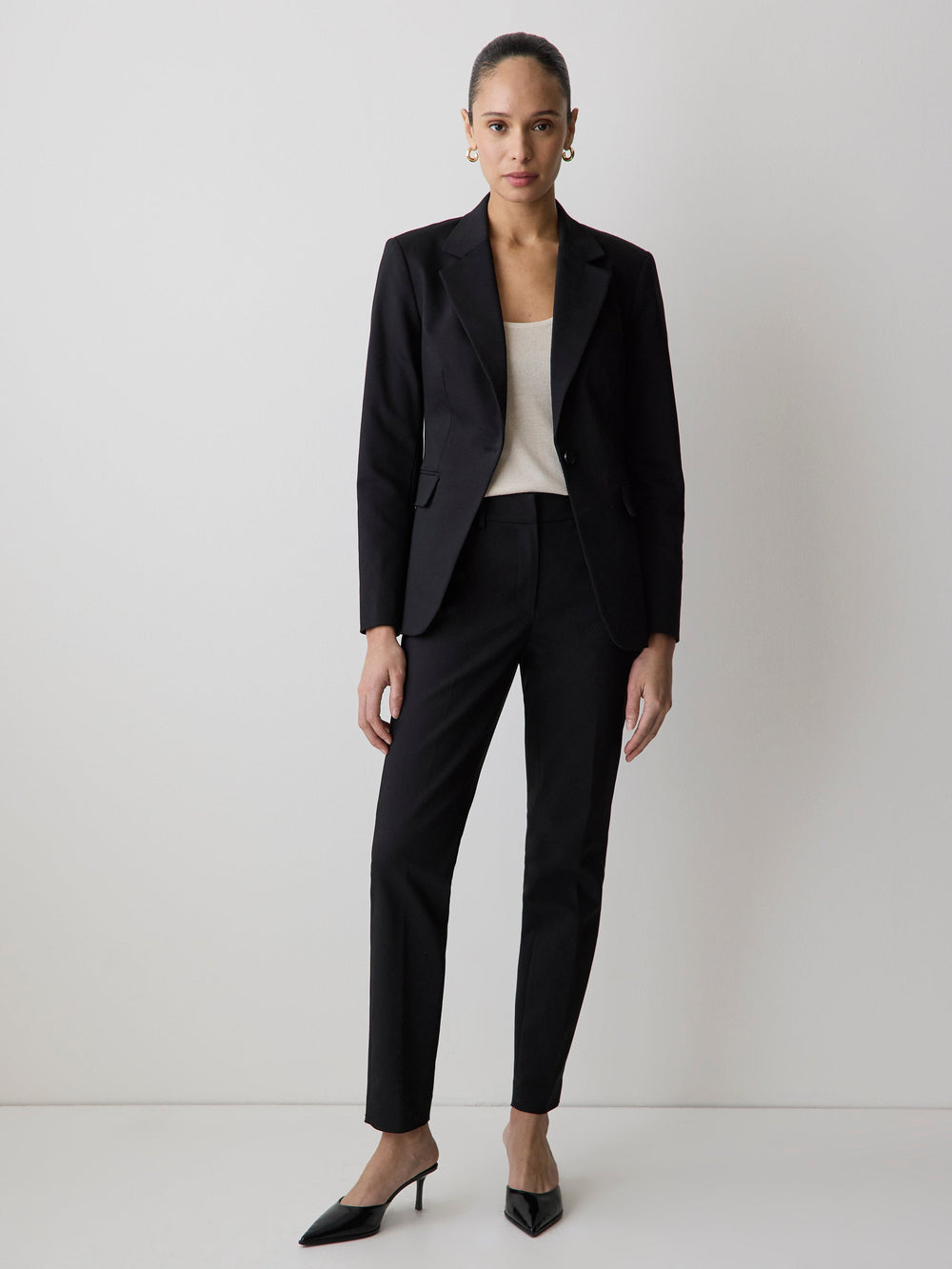 RW&CO Limitless Black Mid-Rise Slim-Leg Curvy Ankle Pant