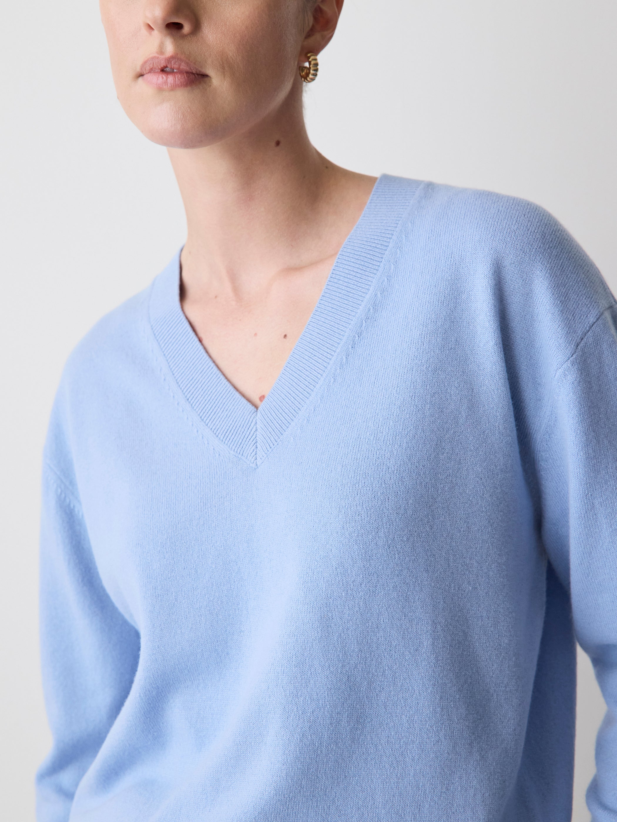RW&CO Merino Wool V-Neck Drop Shoulder Sweater