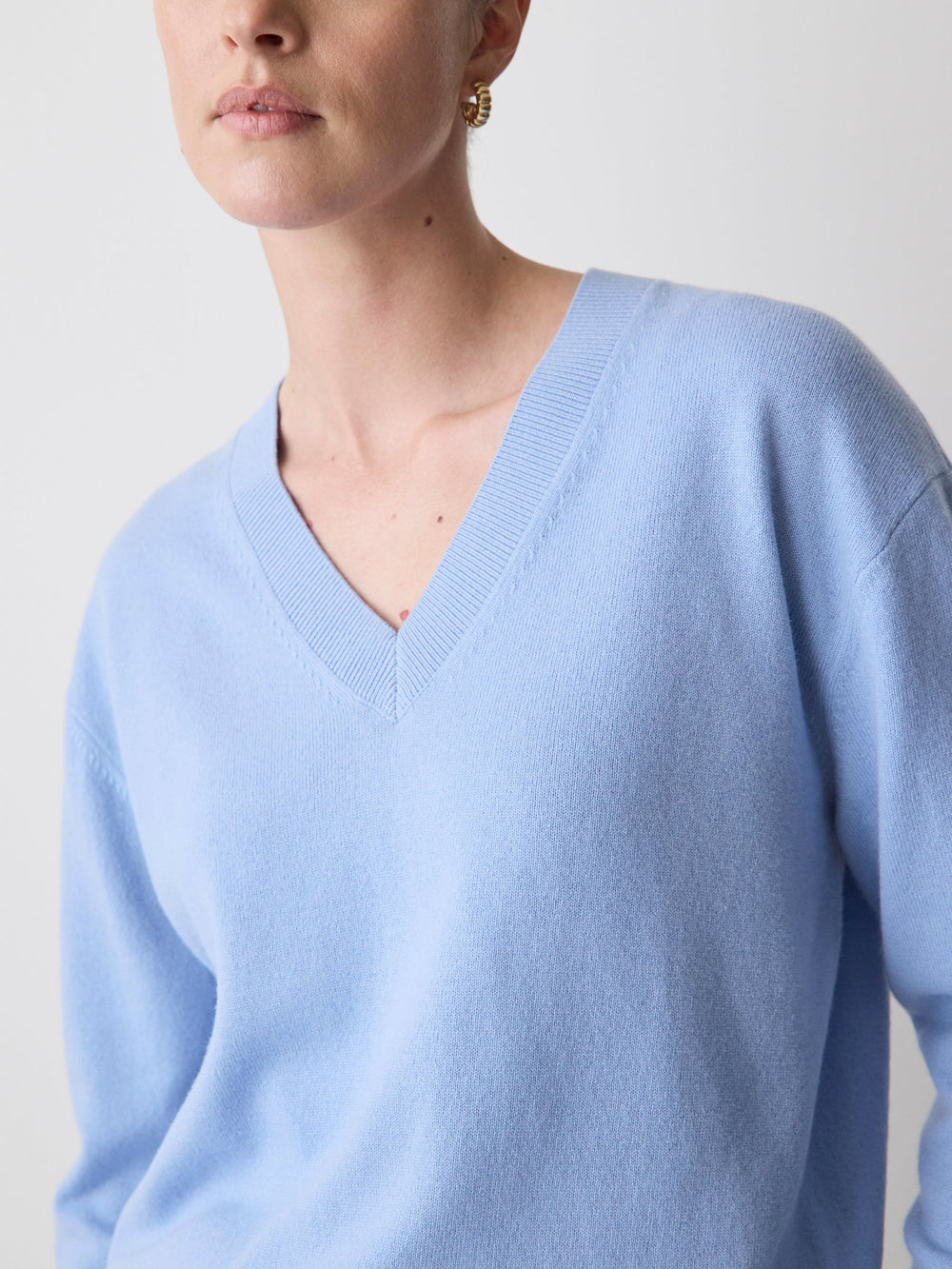 RW&CO Merino Wool V-Neck Drop Shoulder Sweater