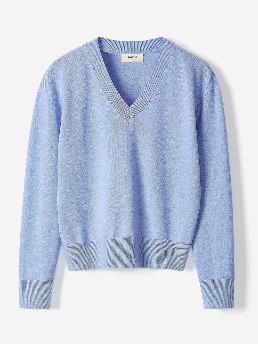 RW&CO Merino Wool V-Neck Drop Shoulder Sweater