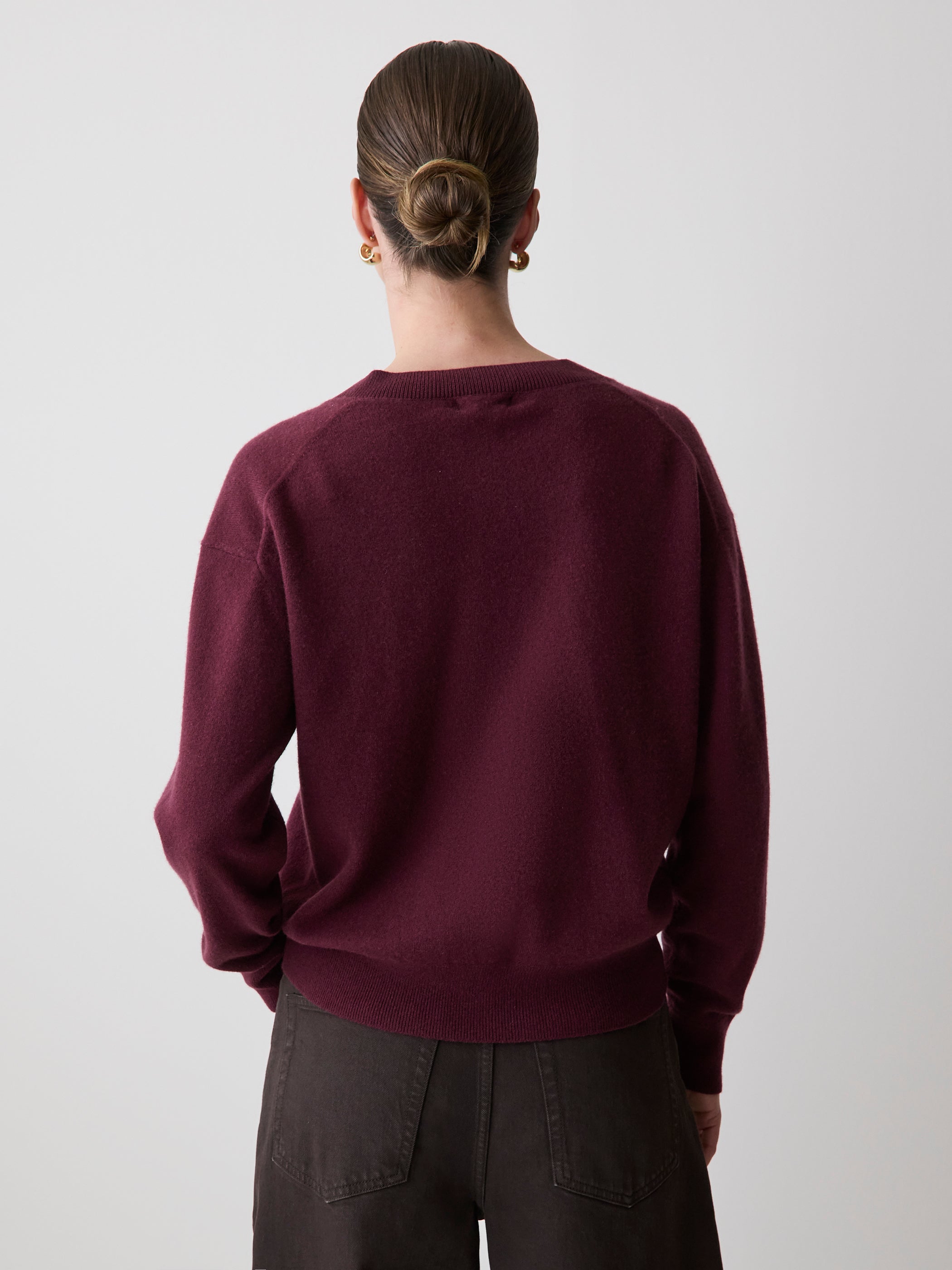 RW&CO Merino Wool V-Neck Drop Shoulder Sweater