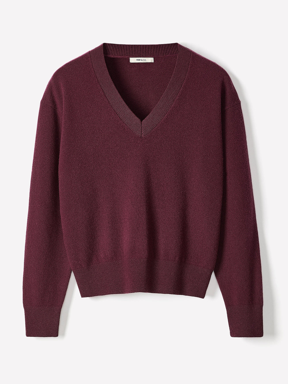 RW&CO Merino Wool V-Neck Drop Shoulder Sweater
