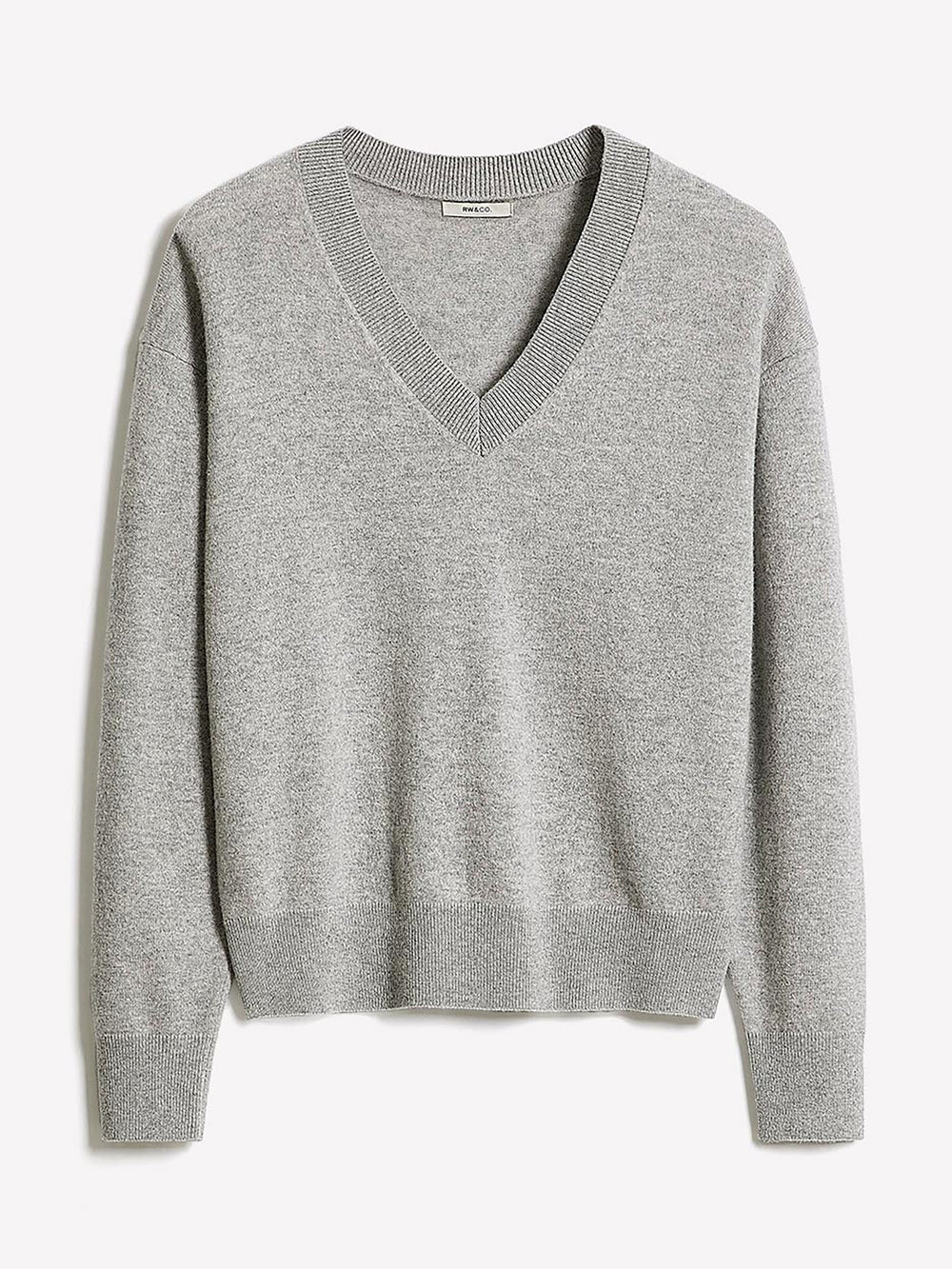 RW&CO Merino Wool V-Neck Drop Shoulder Sweater