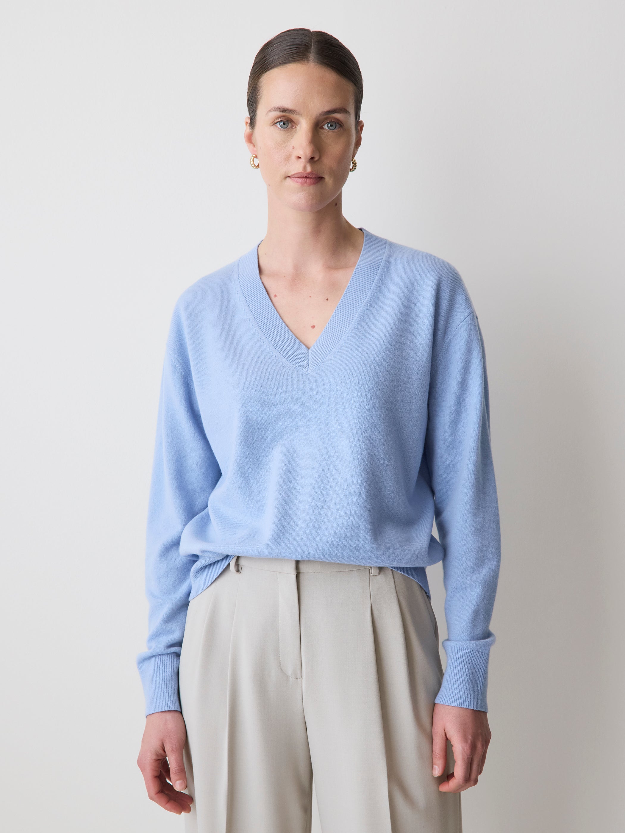 RW&CO Merino Wool V-Neck Drop Shoulder Sweater