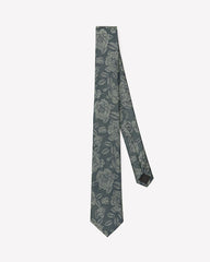 RW&CO Green Regular Tie with Tonal Floral Pattern