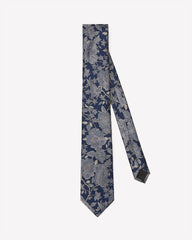 RW&CO Blue Regular Tie with Floral Pattern