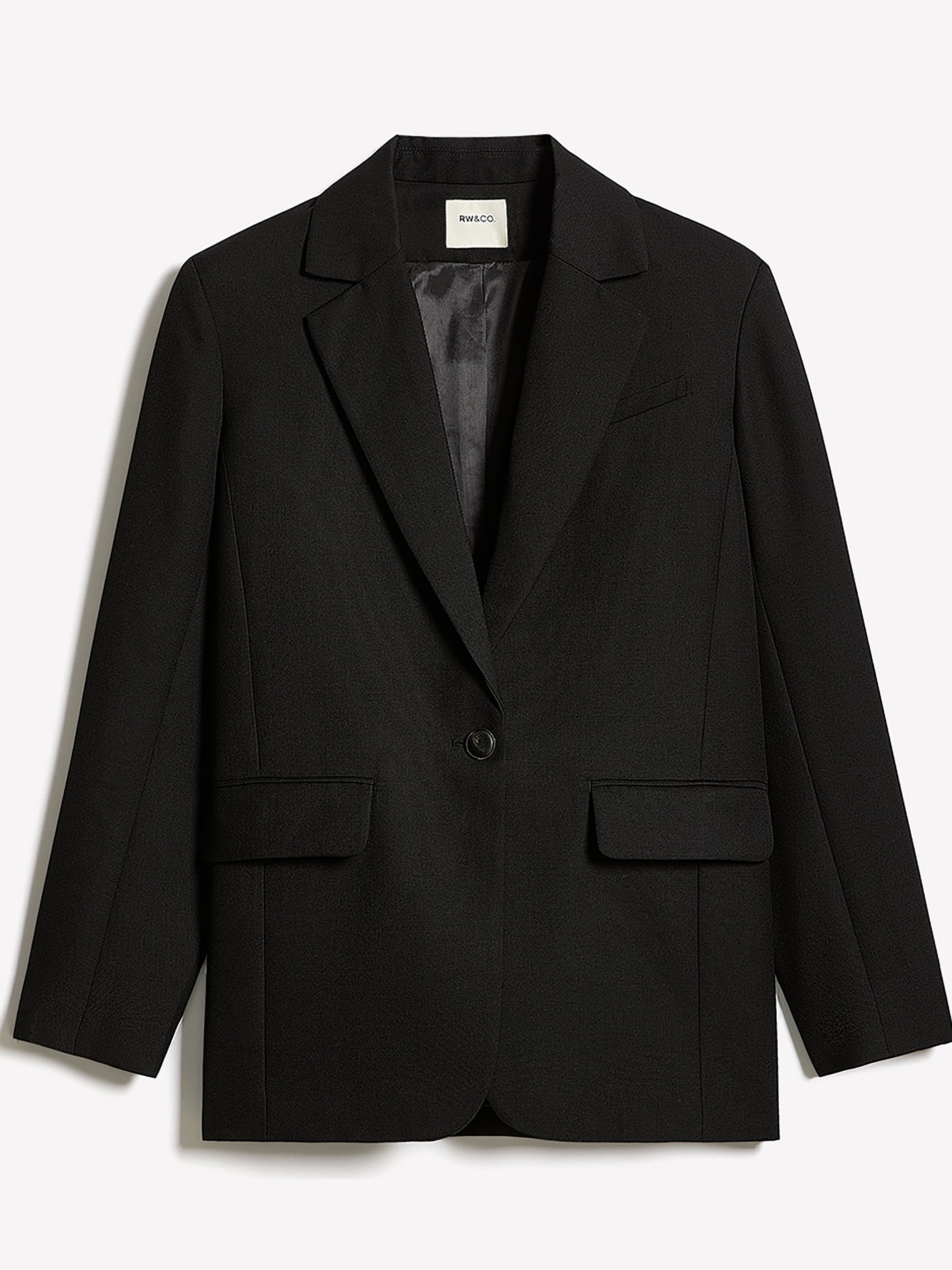 RW&CO Wool-Blend Oversized One-Button Blazer