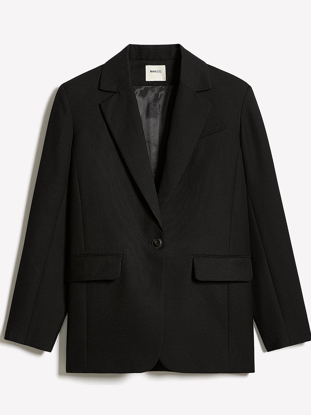 RW&CO Wool-Blend Oversized One-Button Blazer
