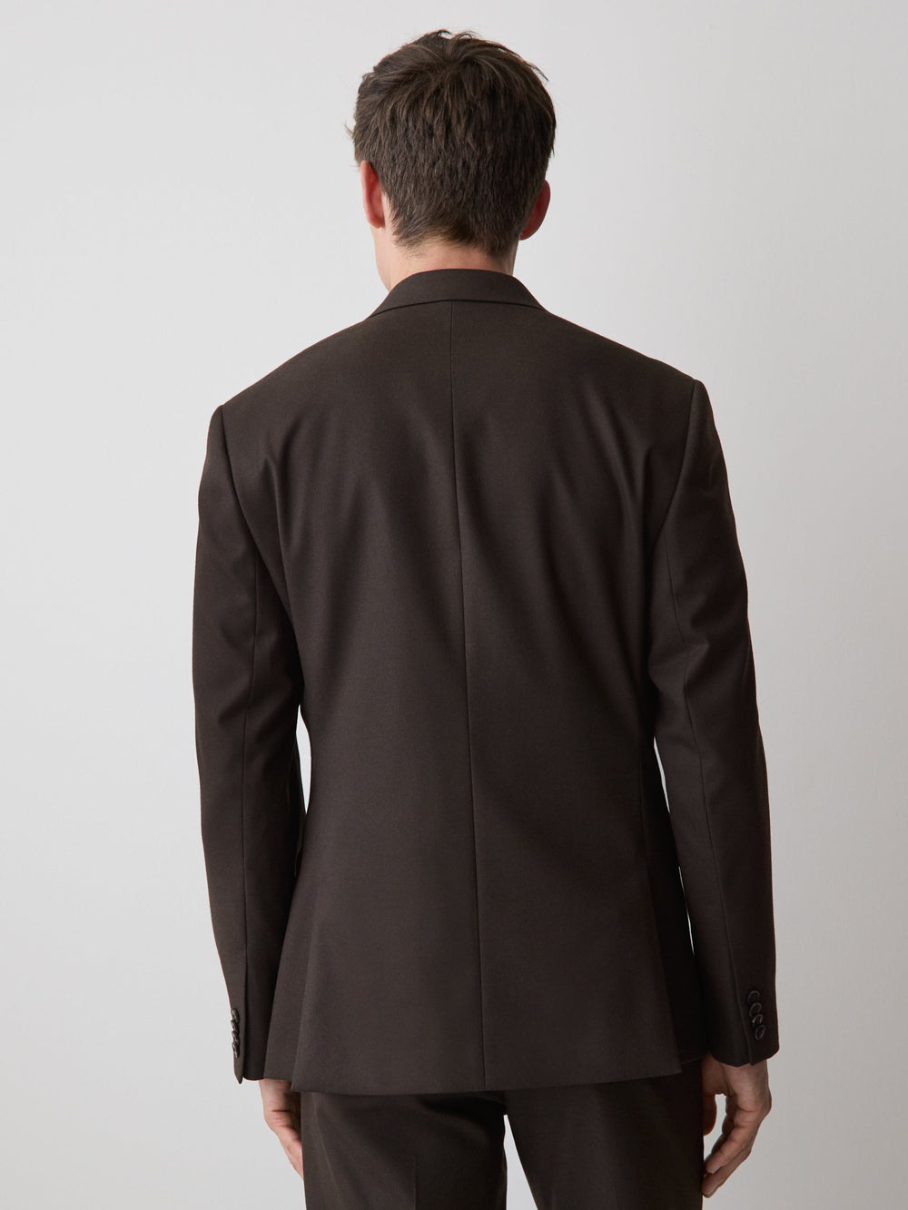 RW&CO Slim Fit Dark Brown Brushed Twill Blazer