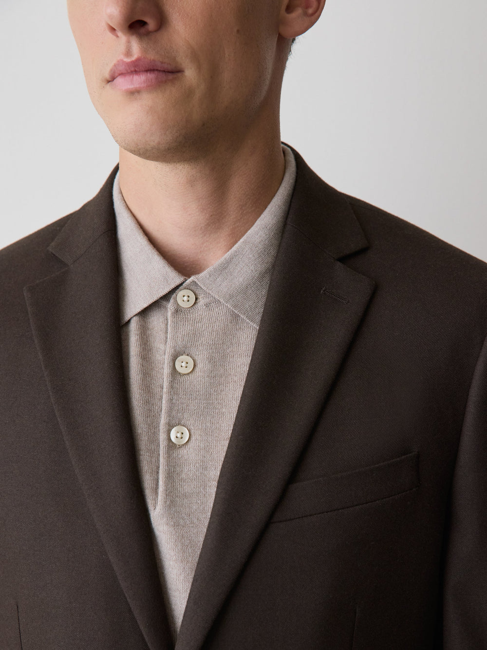 RW&CO Slim Fit Dark Brown Brushed Twill Blazer