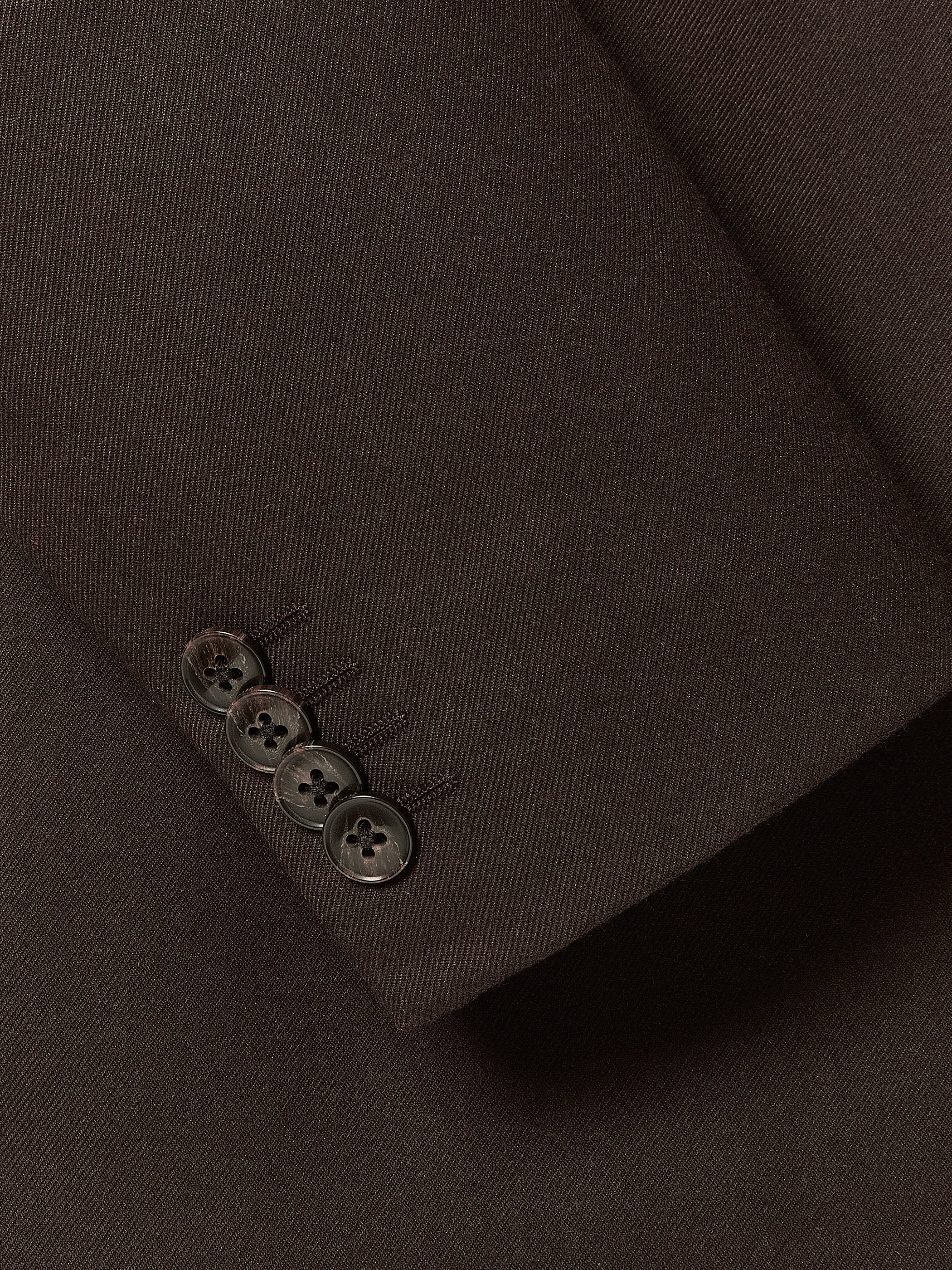 RW&CO Slim Fit Dark Brown Brushed Twill Blazer