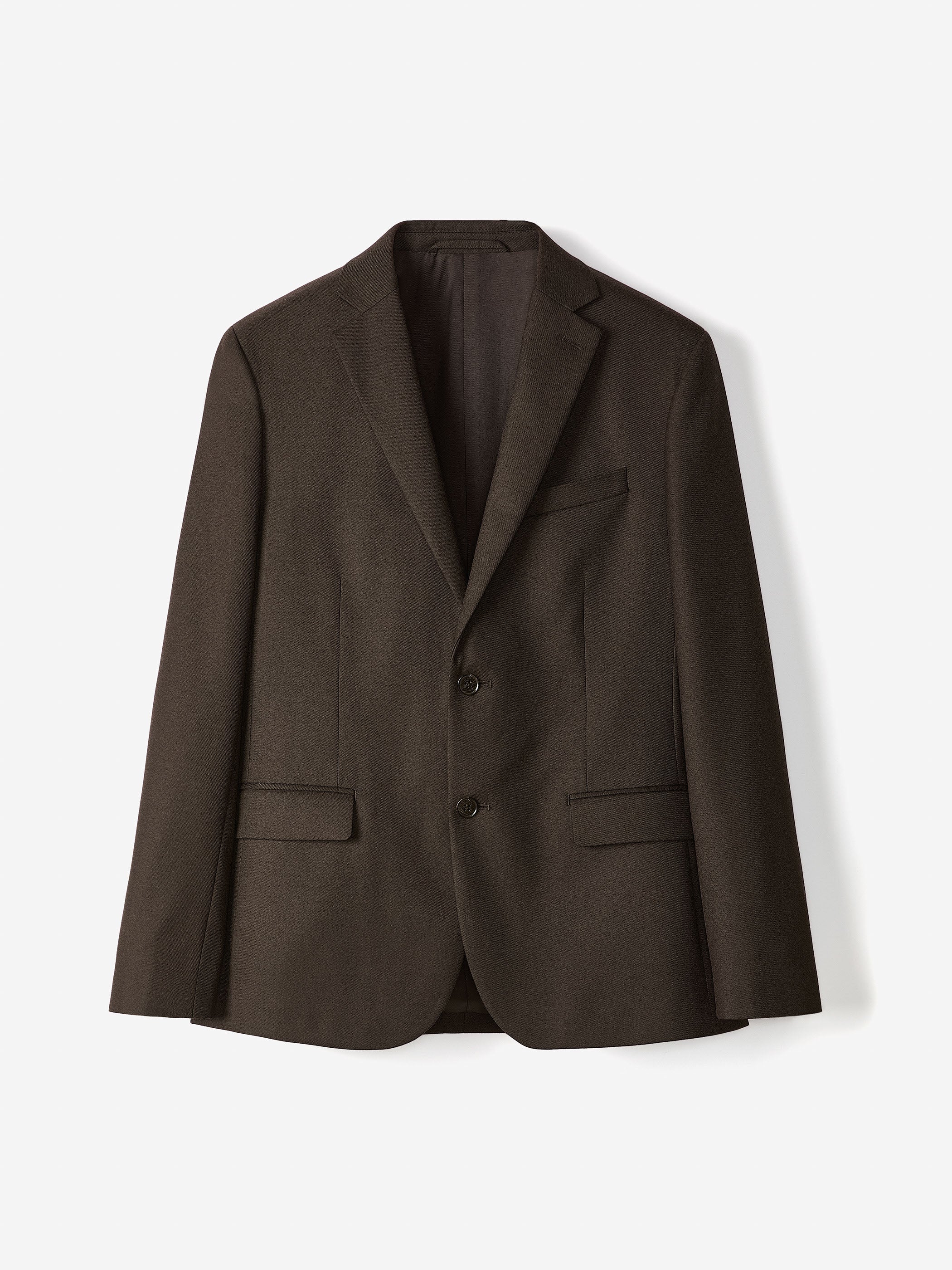 RW&CO Slim Fit Dark Brown Brushed Twill Blazer