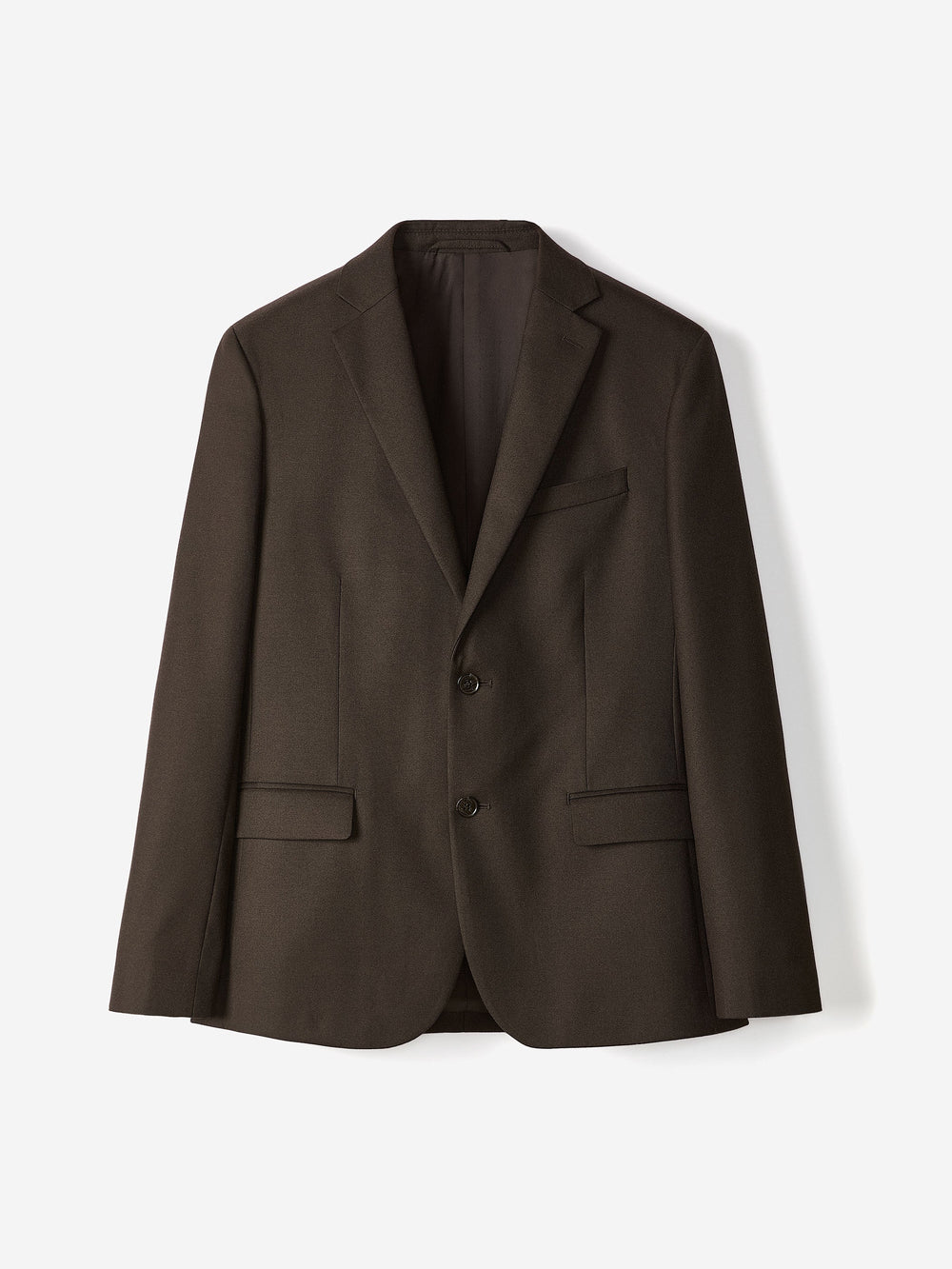 RW&CO Slim Fit Dark Brown Brushed Twill Blazer
